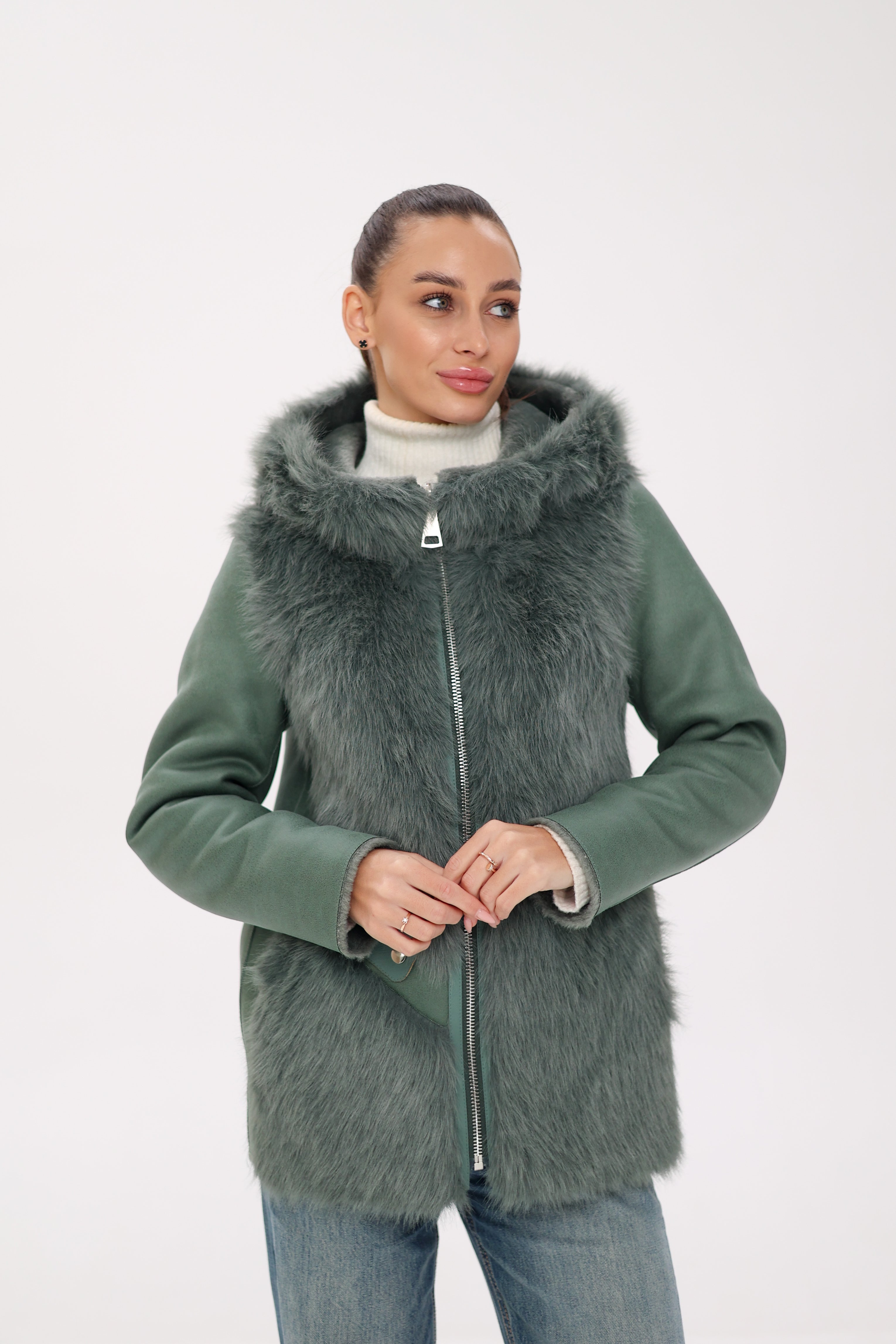 ⇆ Reversible Hooded Wool Blend Jacket - Energize Trek