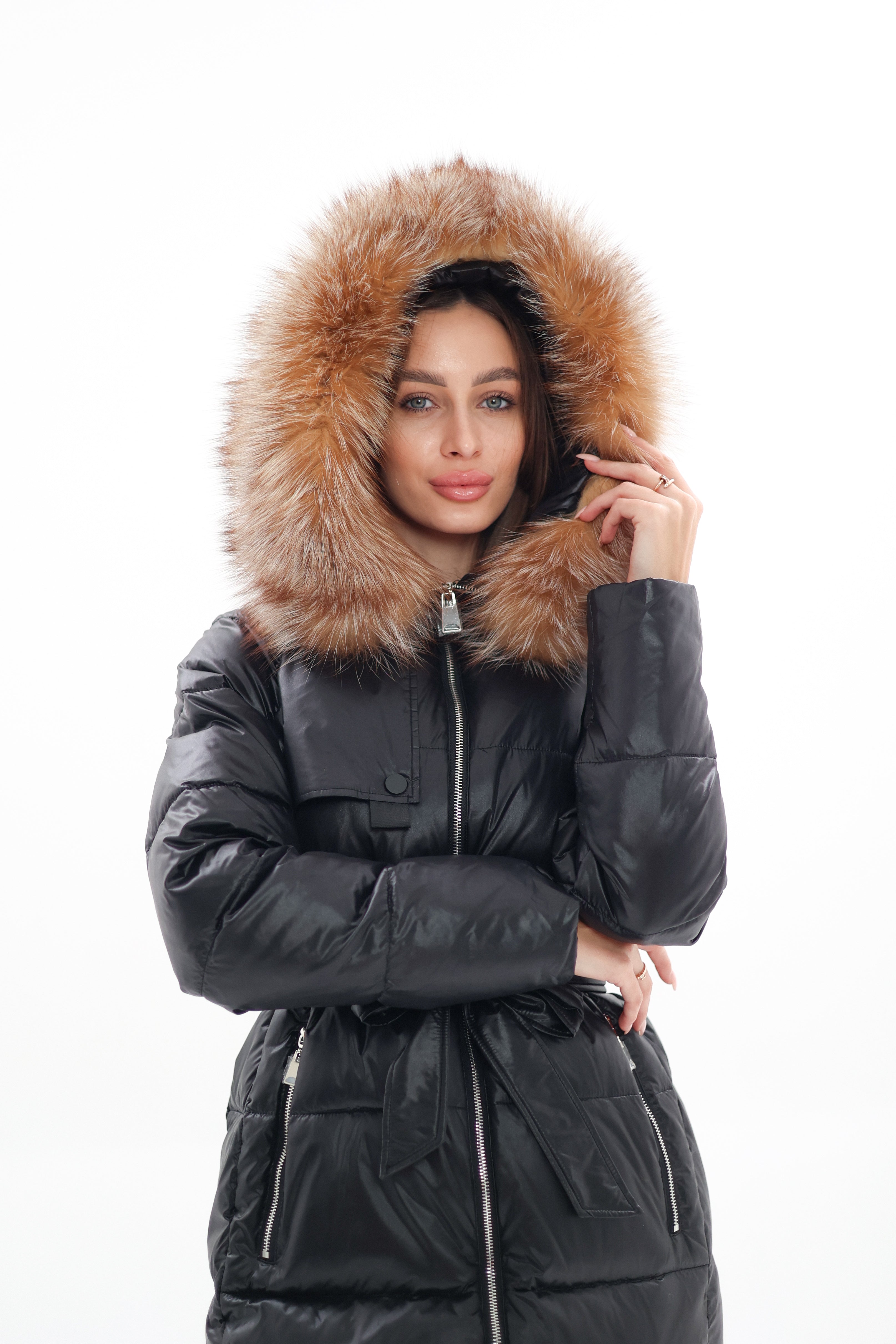 Genuine Silver Fox Fur Alternative Down Fill Coat - Energize Trek