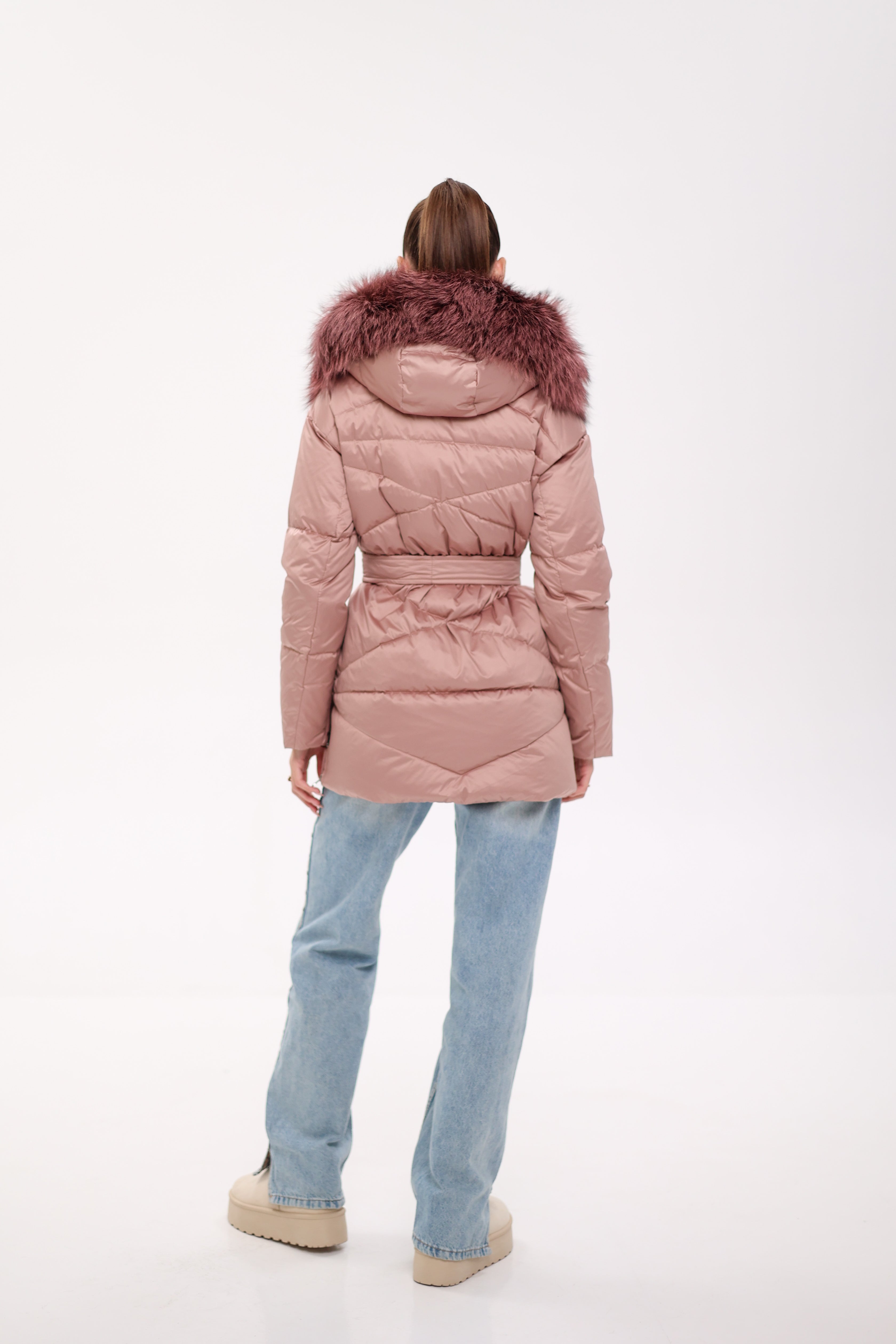 Genuine Silver Fox Fur Trim Down Insulated Parka - Energize Trek