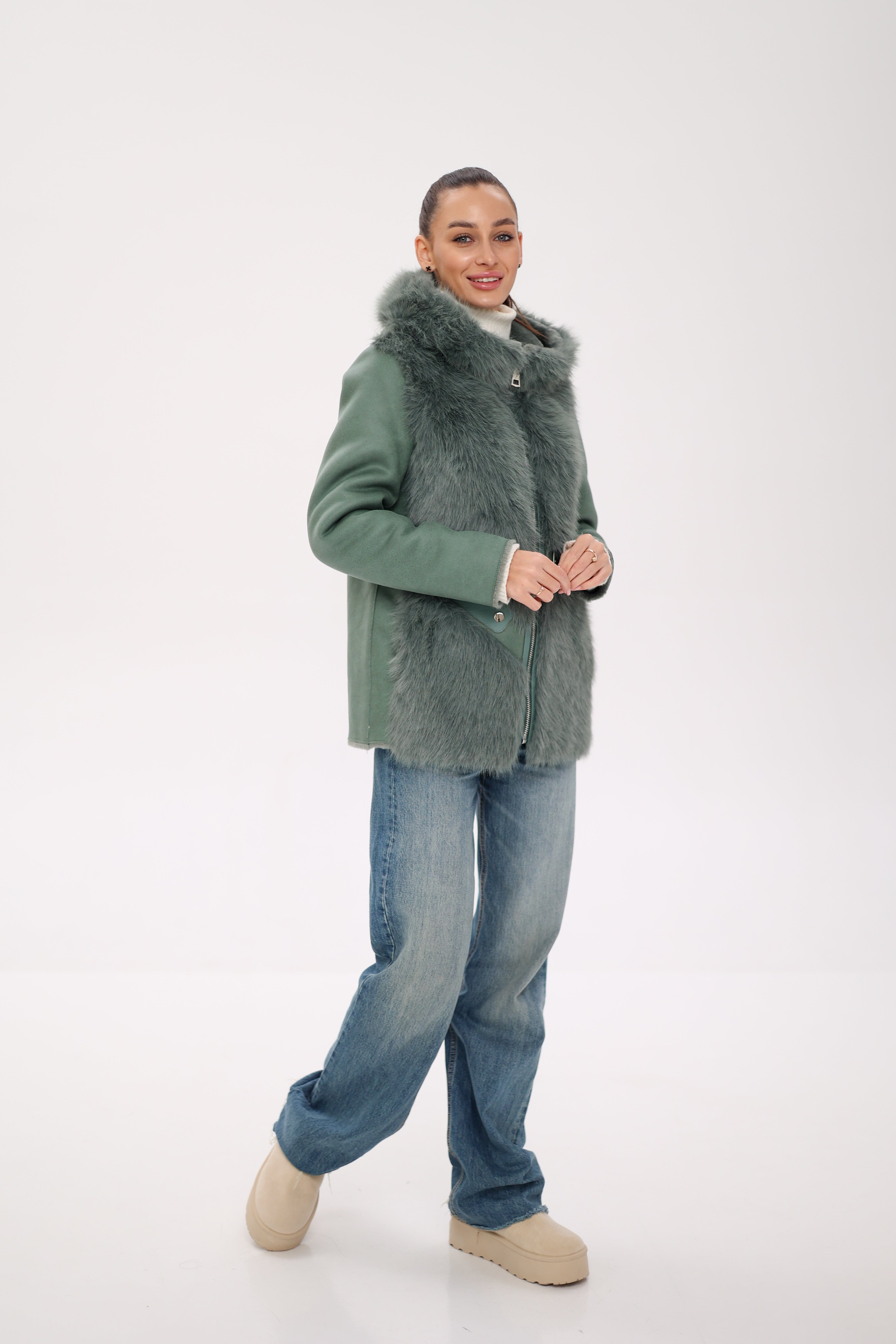 ⇆ Reversible Hooded Wool Blend Jacket - Energize Trek