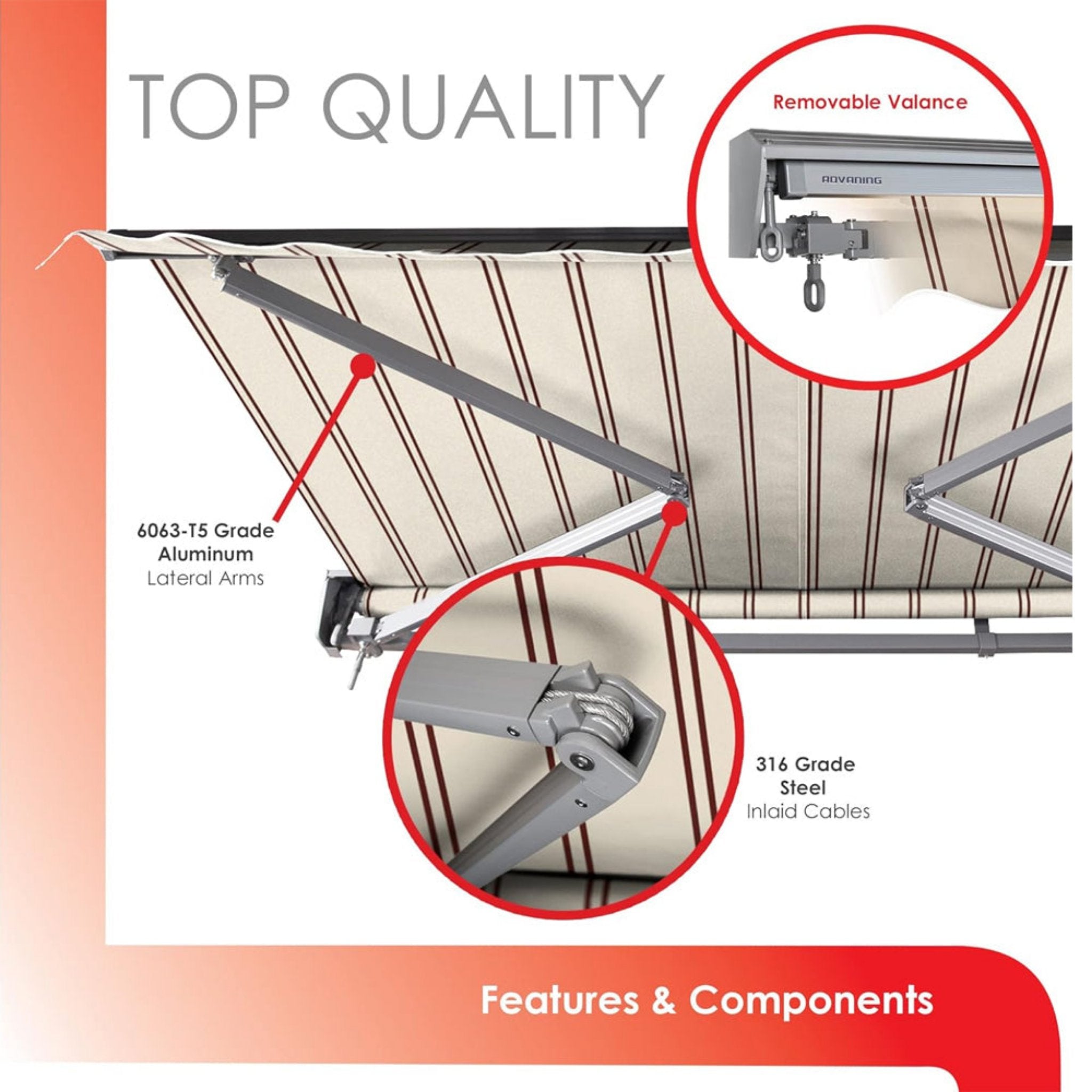 Advaning Classic Series Fully Assembled Retractable Sun Shade Canopy Awning (SAK92851) - Energize Trek
