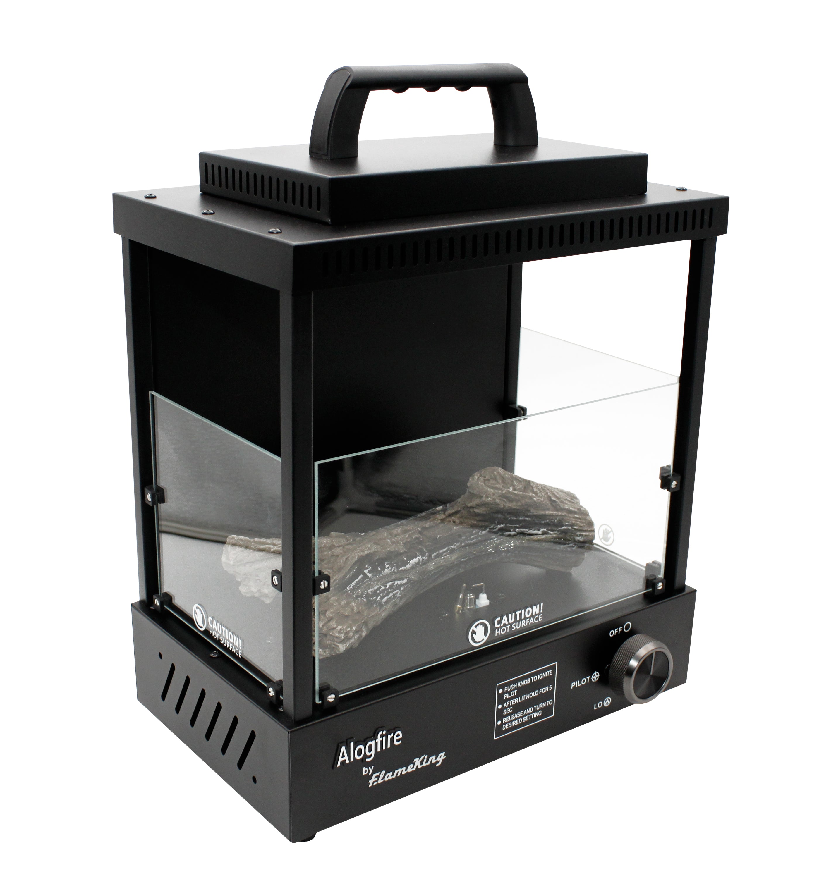 Flame King Portable Propane Alogfire Fireplace Heater Indoor and Outdoor - Energize Trek