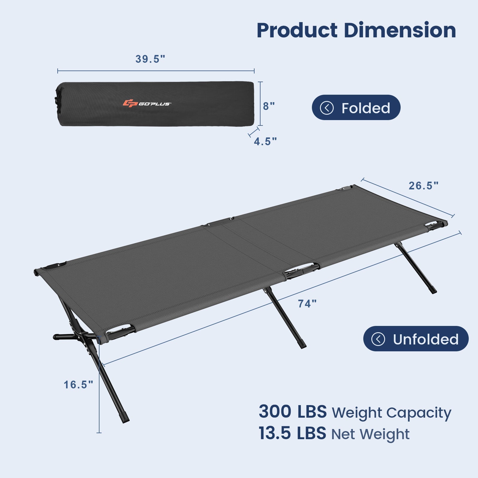 Adults Kids Folding Camping Cot - Energize Trek