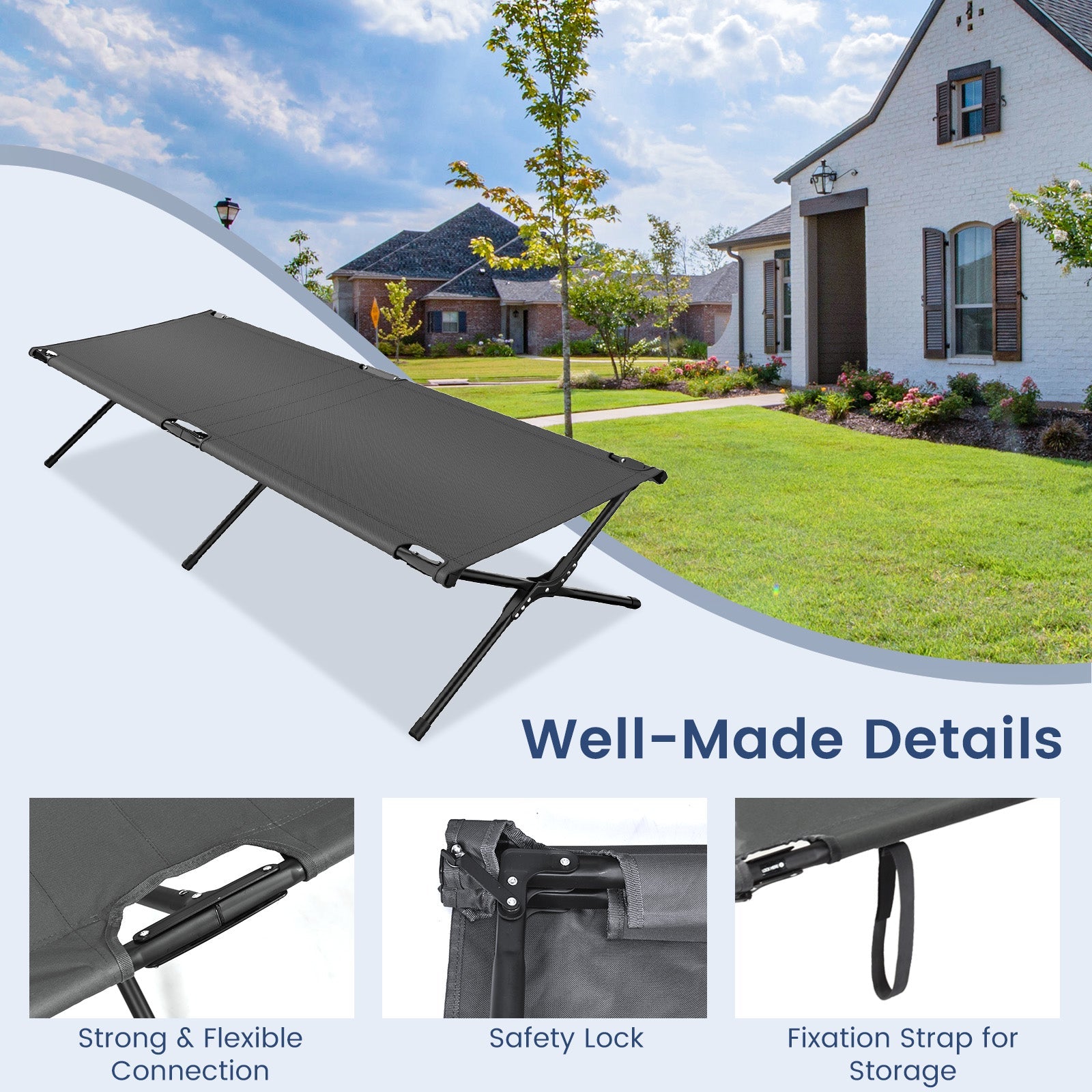 Adults Kids Folding Camping Cot - Energize Trek
