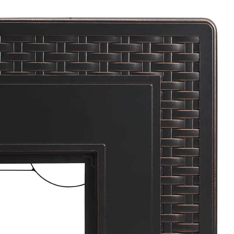 Albany 44" Rectangular Woven Aluminum Convertible Gas Fire Pit Table - Energize Trek