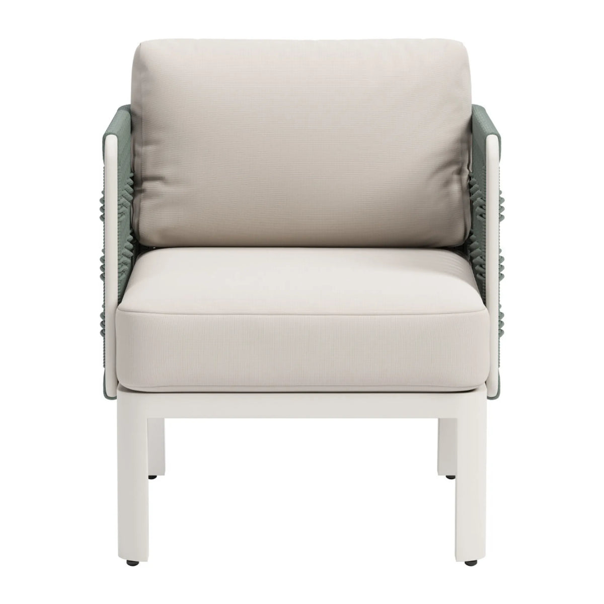 Aluminum Outdoor Accent Chair with White Cushion - Energize Trek