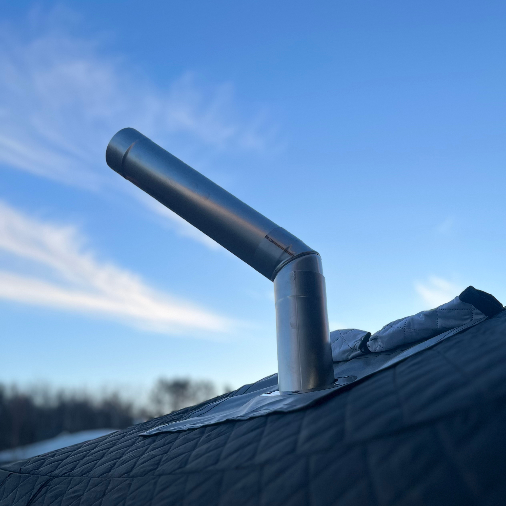 Angled Stove Chimney Pipe - 45 Degree Angle - 3.5” - Energize Trek