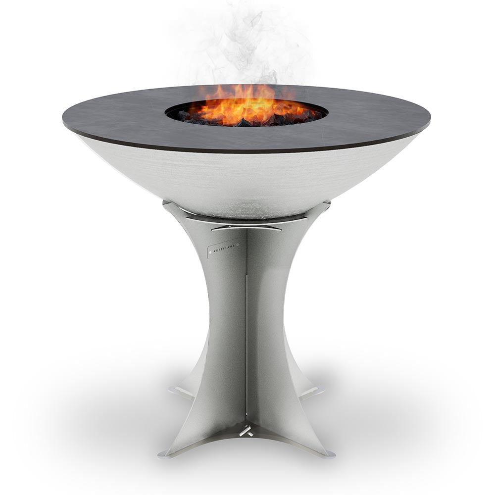 Arteflame 40″ Platinum Series — Stainless Fire Bowl Flat-Top Grill with Euro Base (Stainless or Powder-Coated Black) - Energize Trek