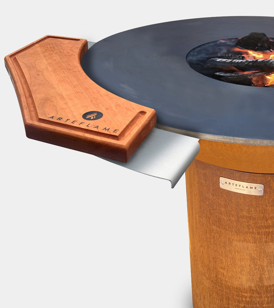 Arteflame Classic 40″ — Fire Pit with Cooktop (CORTEN Bowl; Short Round / Short Euro / Built-In No Base) - Energize Trek