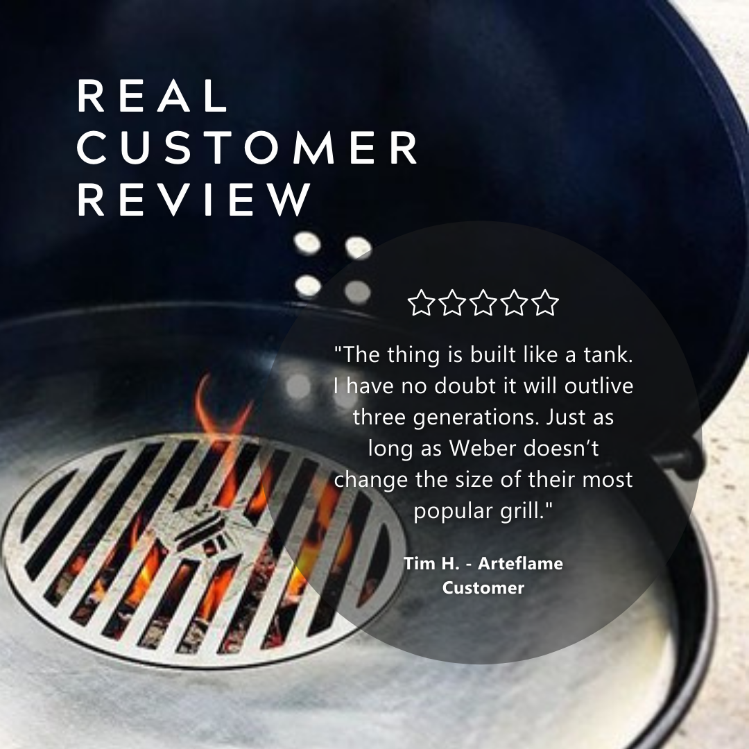 Arteflame Two-Piece Flat-Top Insert — Fits Weber® Kettle Charcoal Grills (Griddle Ring + Center Grill Grate) - Energize Trek