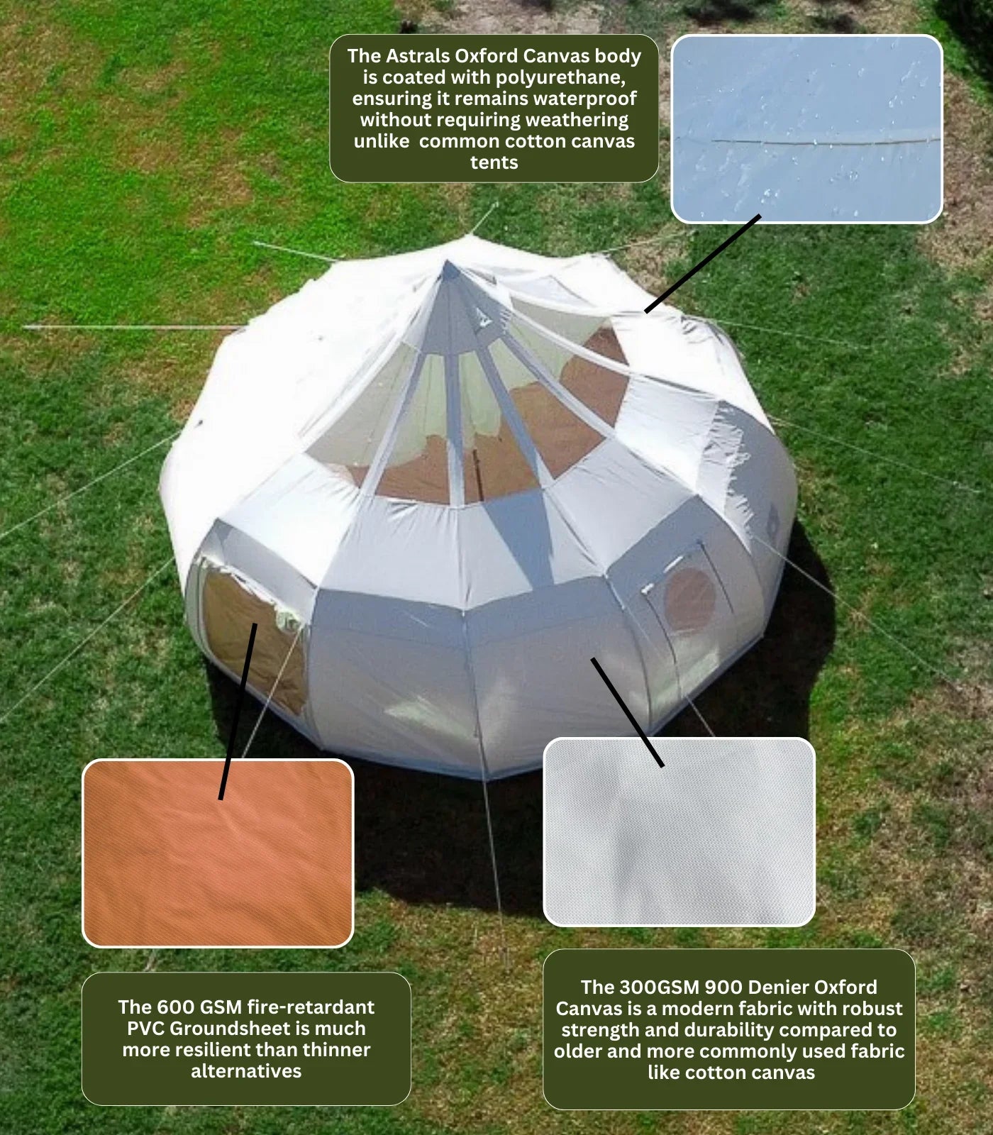 Astral Glamping Tent | 3 Sizes | 13, 16, 20-Foot - Energize Trek