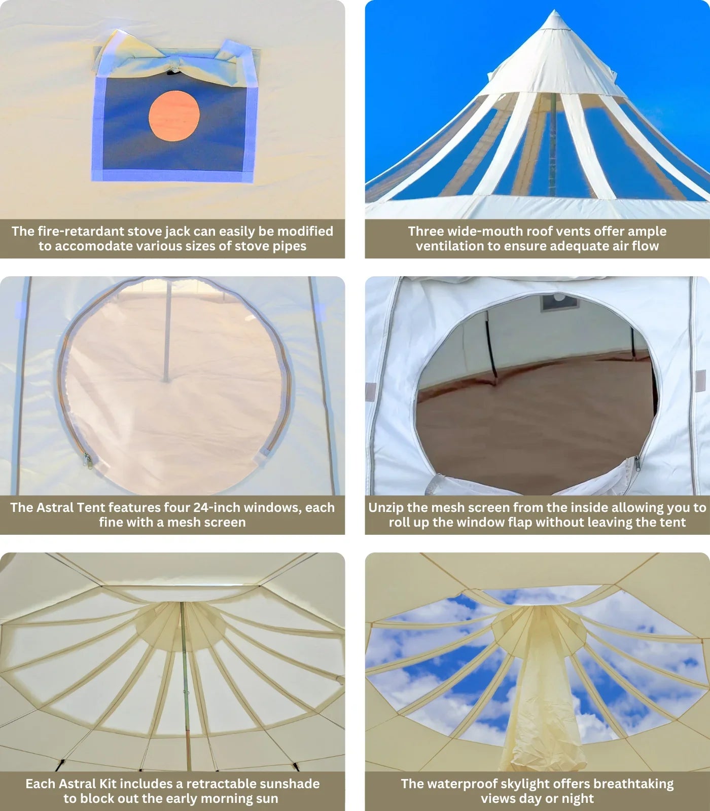 Astral Glamping Tent | 3 Sizes | 13, 16, 20-Foot - Energize Trek
