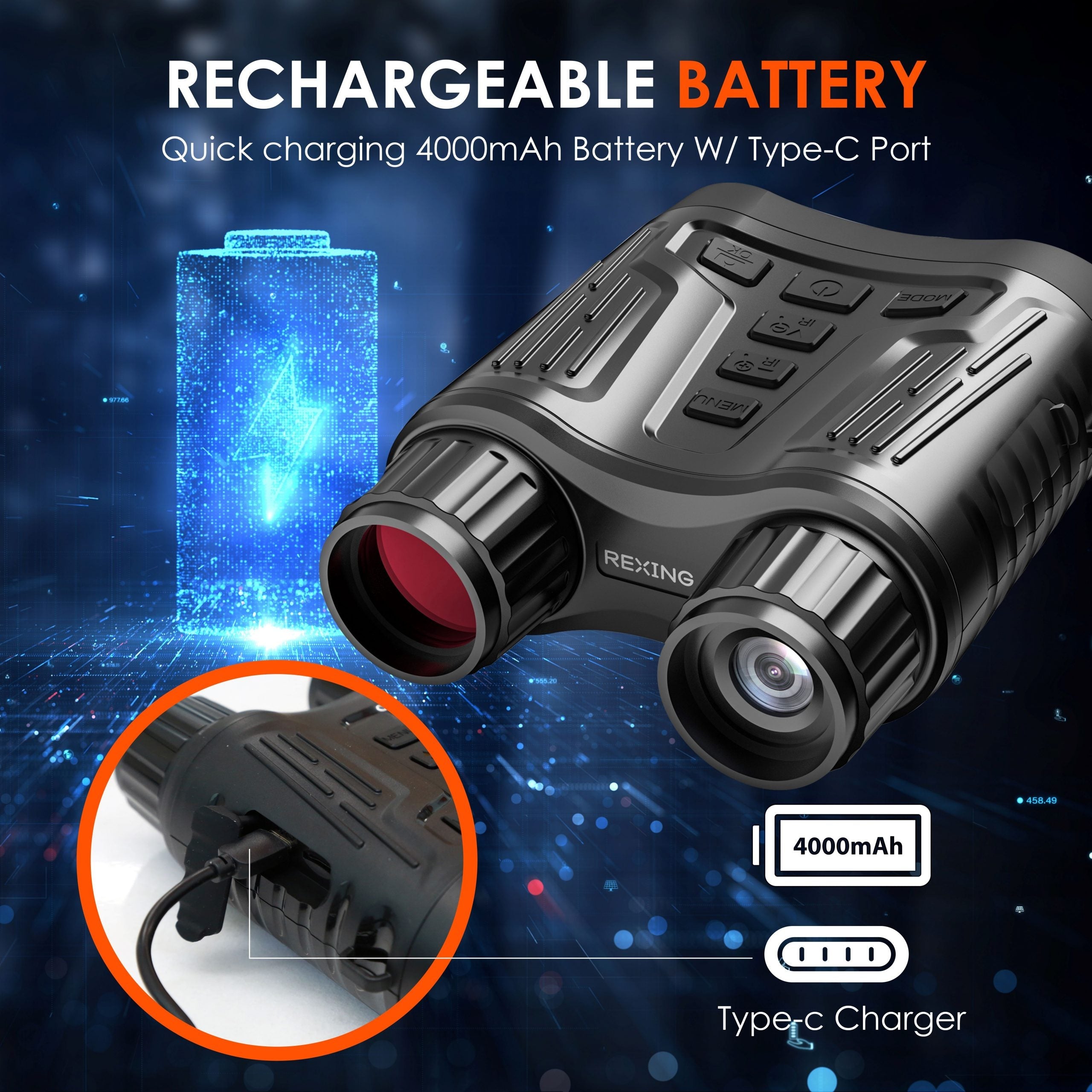Rexing B1 Pro – 4K IR Night Vision Digital Binocular - Energize Trek