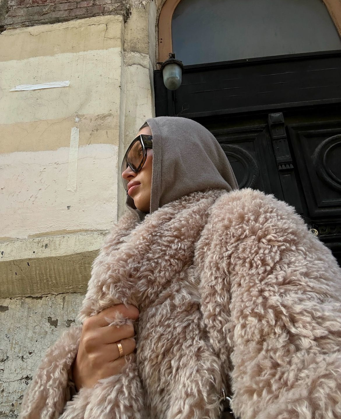 Faux Fur Coat with Leather Belt - Energize Trek