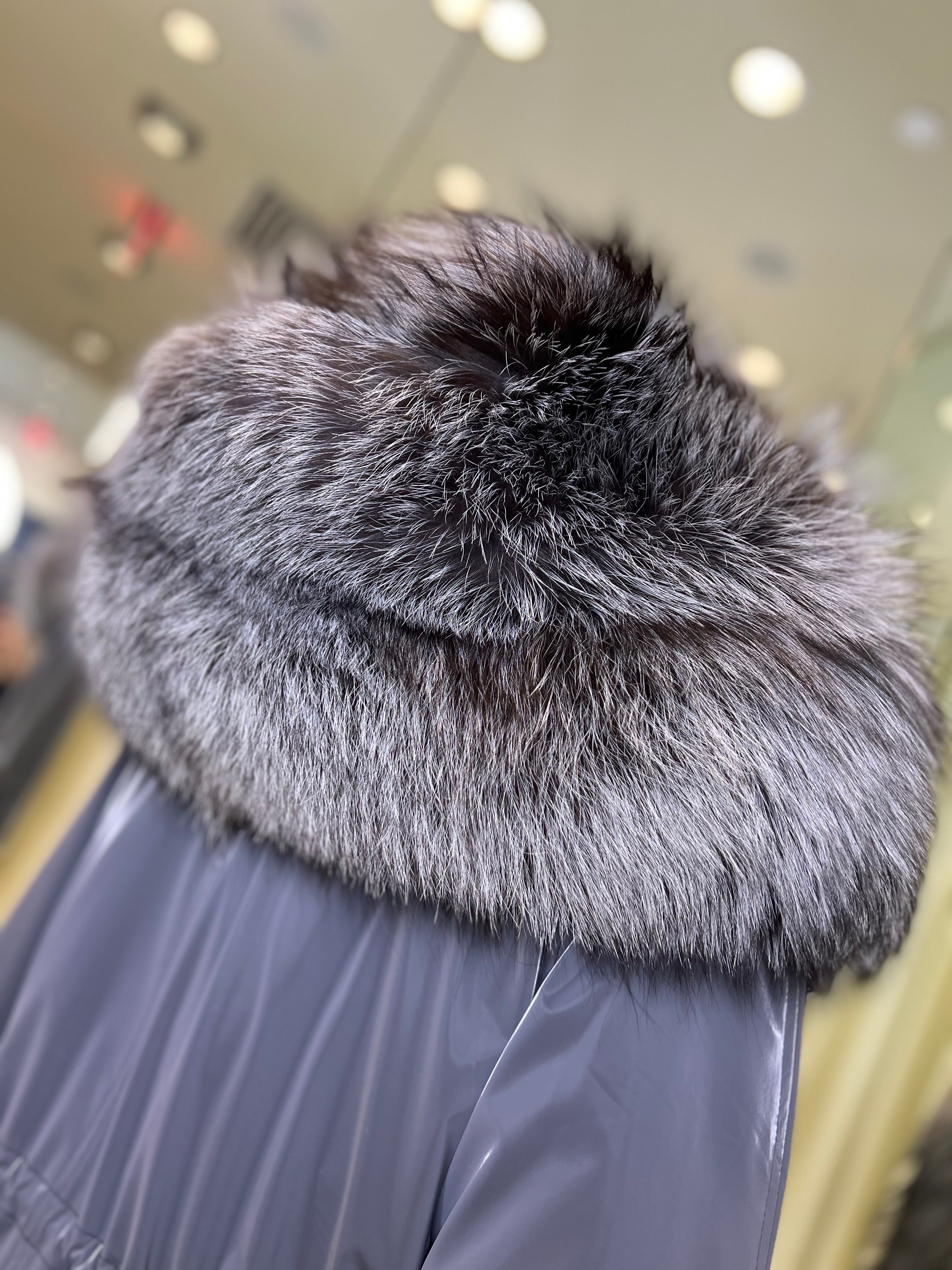 Genuine Silver Fox Fully Lined Hood Rabbit Insulated Parka - Energize Trek