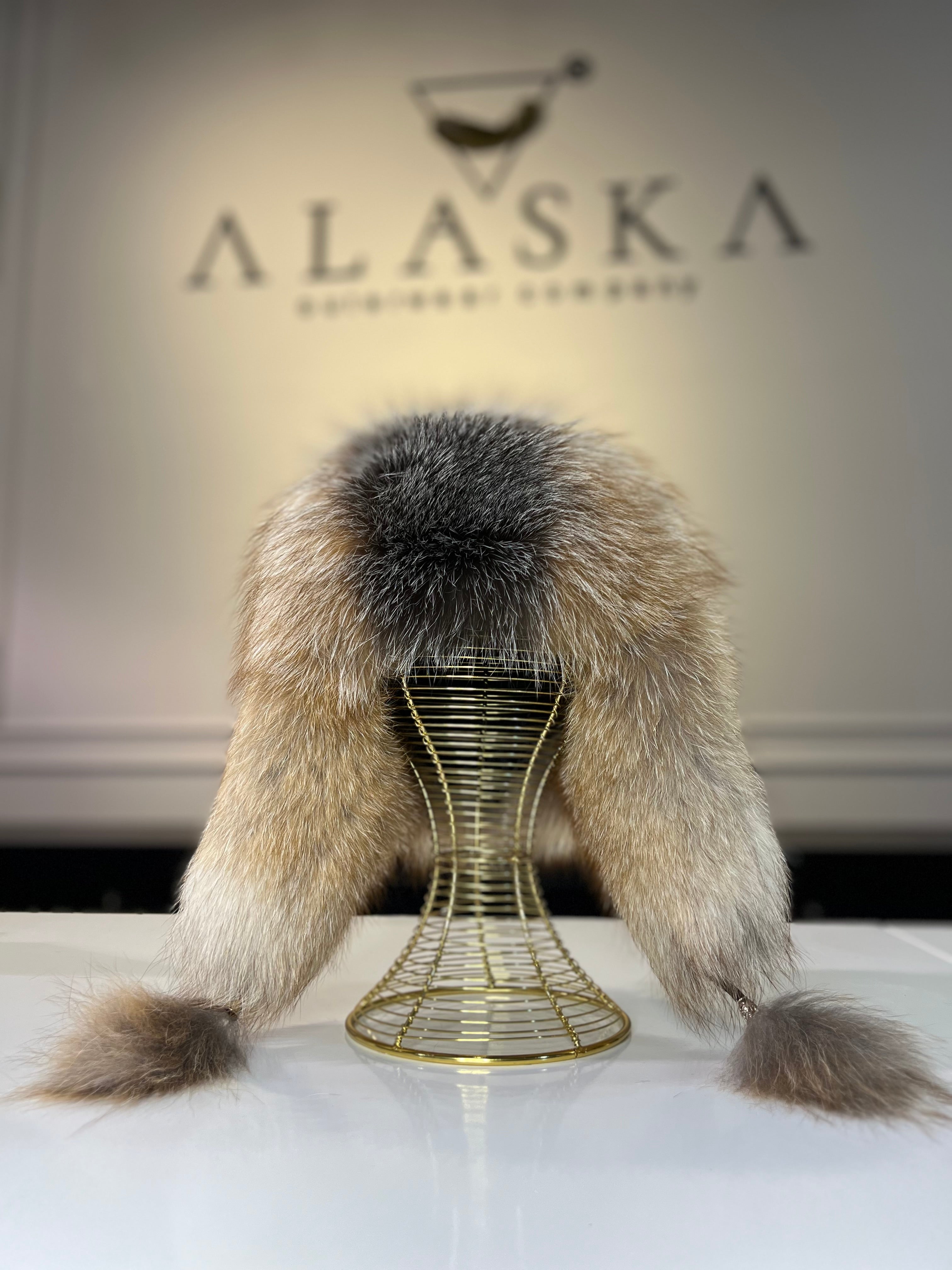 Genuine Silver Fox Fur Genuine Leather Hat - Energize Trek
