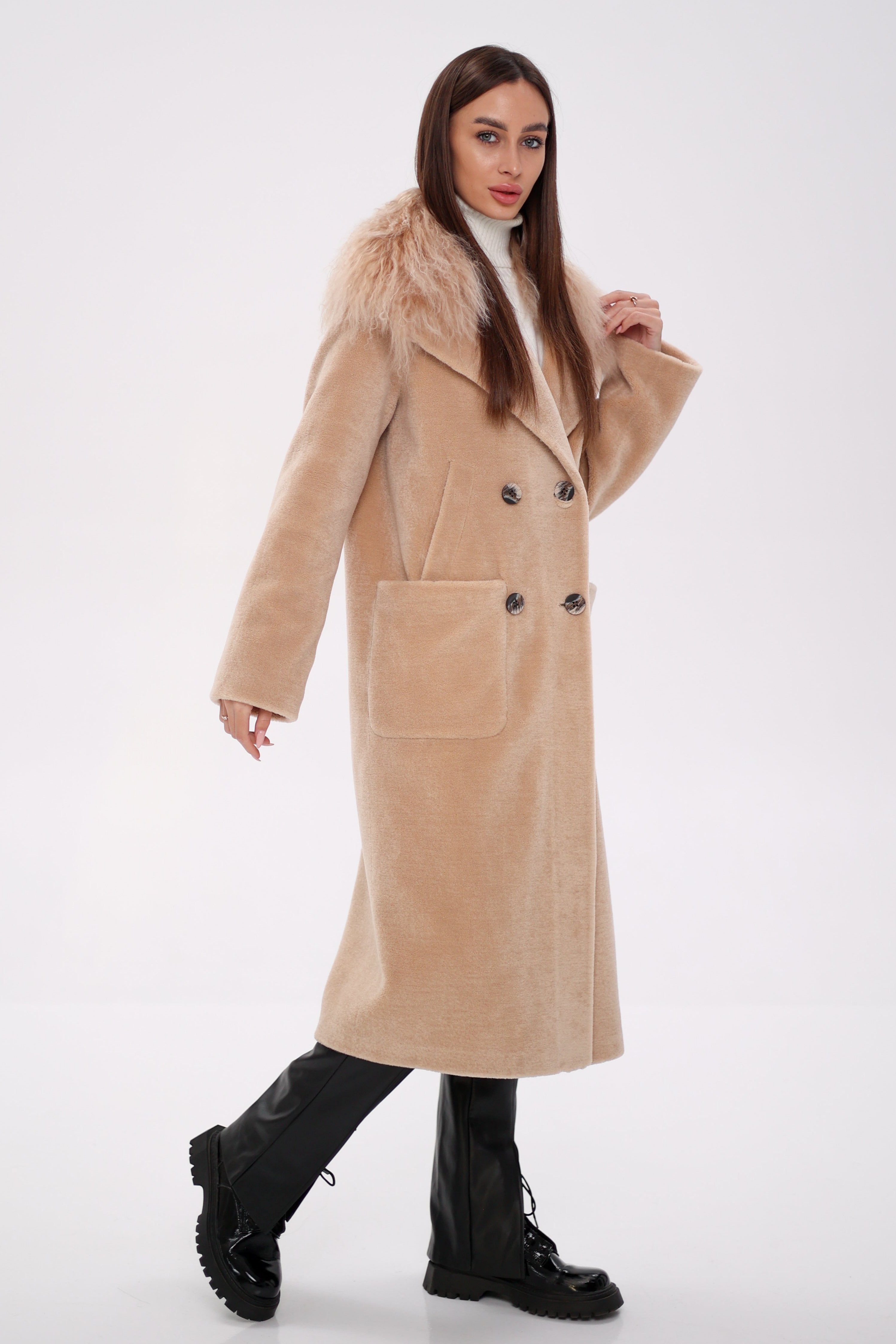 Genuine Lama Fur Virgin Wool Coat - Energize Trek