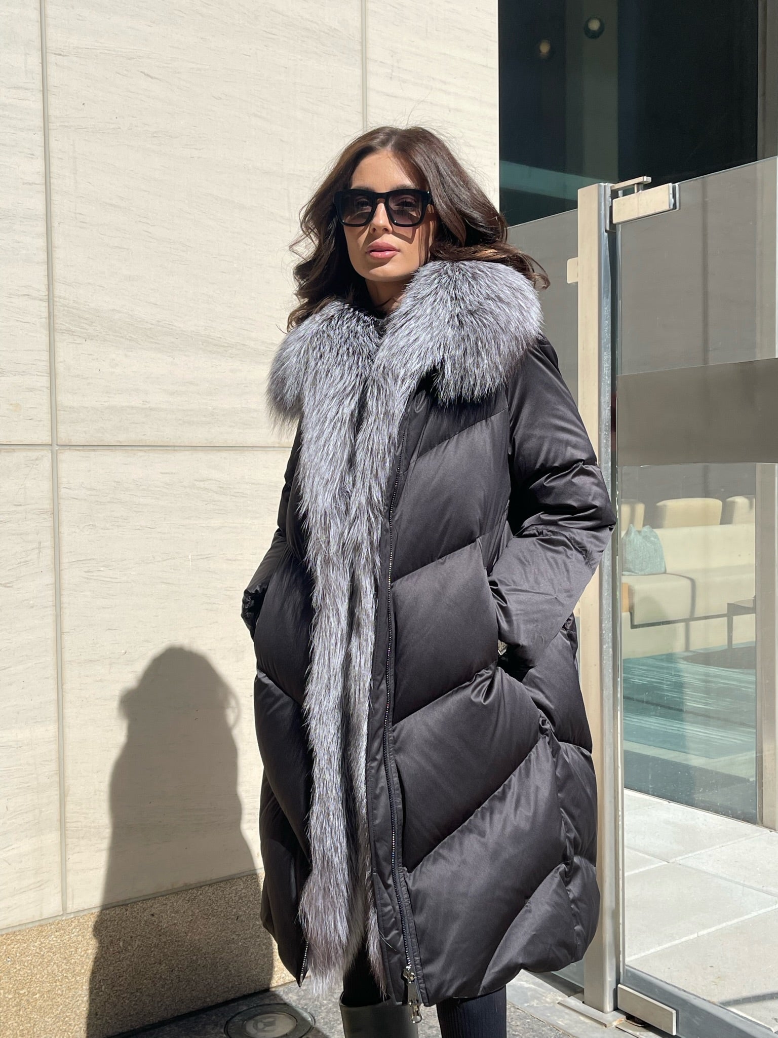 Amandine Genuine Silver Fox Down Parka - Energize Trek
