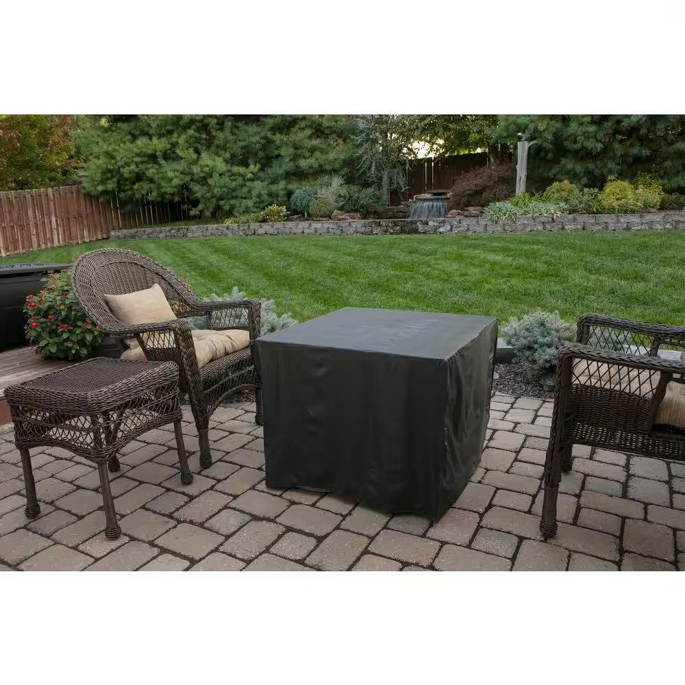 30-inch Outdoor Bronze LP Propane Gas Fire Pit with Lava Rocks and Cover - Energize Trek