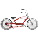 Micargi 26” Chopper Cruiser Bikes, Stretch Steel Frame, Single Speed KT Coaster Brake Triple Tree Fork, Handlebar Retro Hi-Rise-Type H: 330mm W: 750mm, Alloy Fat Polish Rim, Front 26"x3"x140H*13G Chrome Spokes, Rear 24... - Energize Trek