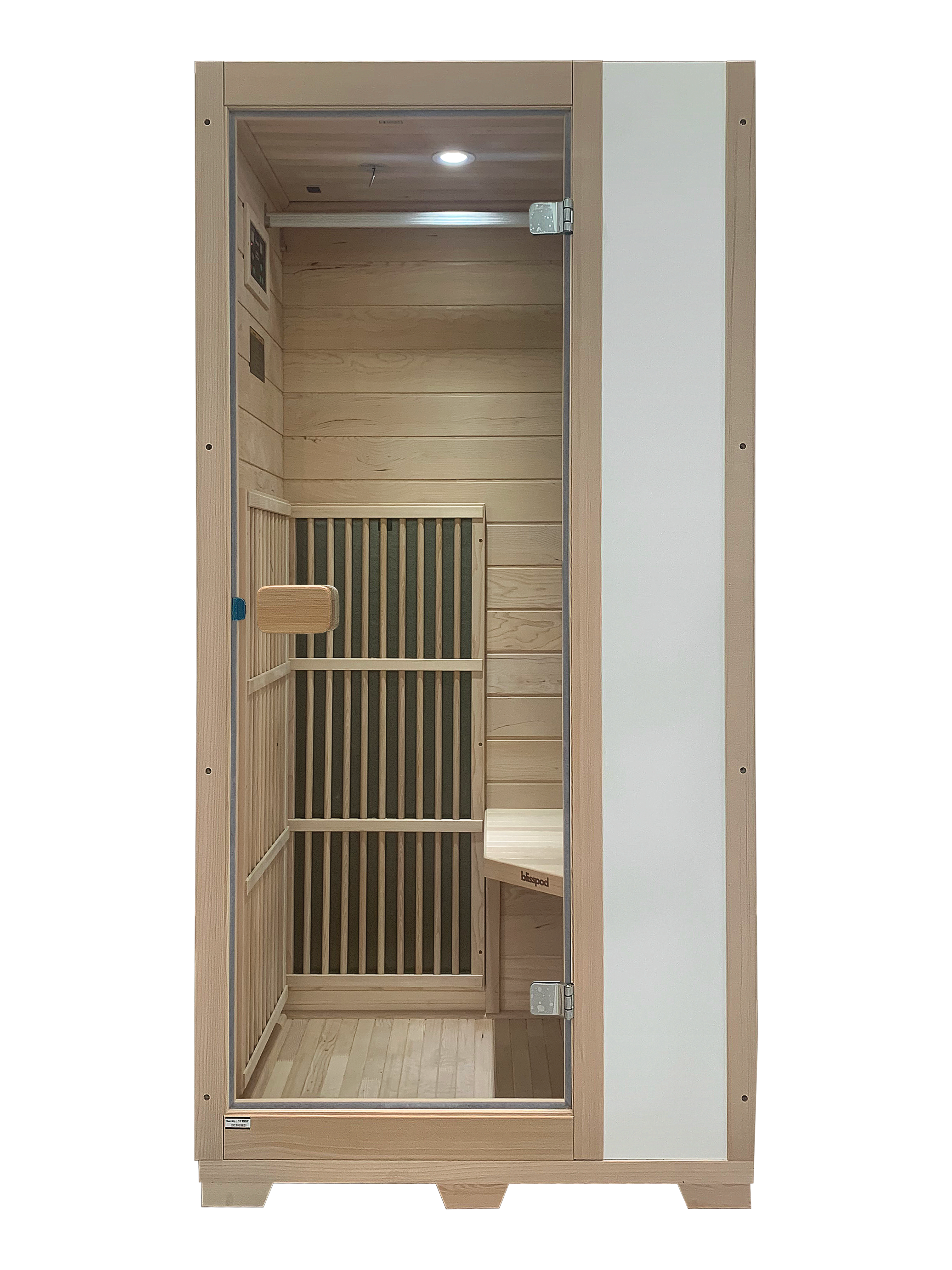 Blisspod | Vienna | Far Infrared Sauna | Canadian Hemlock Very Low EMF | 72.8"H x 35.4"W x 25.6"D | 1 Person - Energize Trek