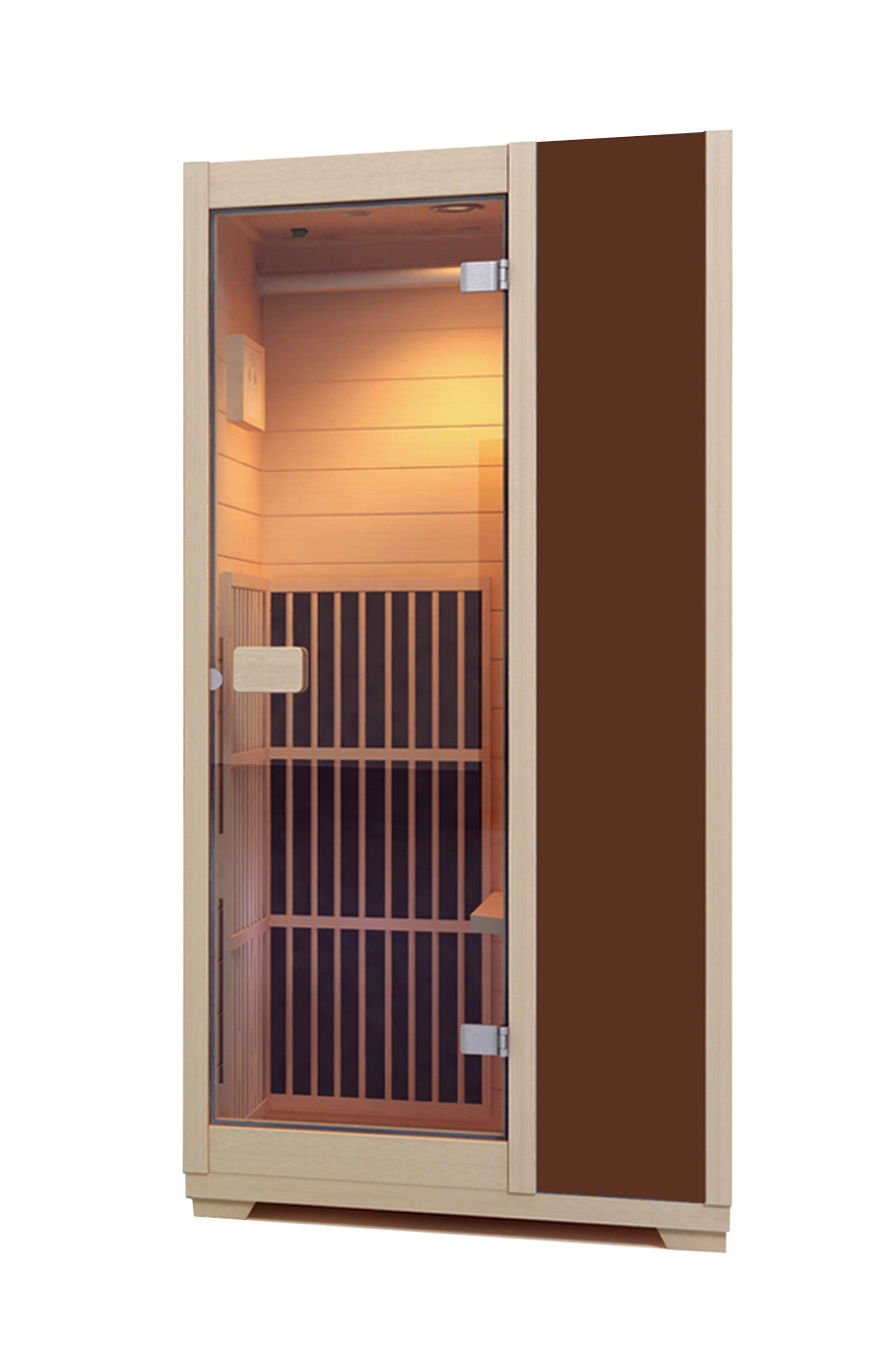 Blisspod | Vienna | Far Infrared Sauna | Canadian Hemlock Very Low EMF | 72.8"H x 35.4"W x 25.6"D | 1 Person - Energize Trek