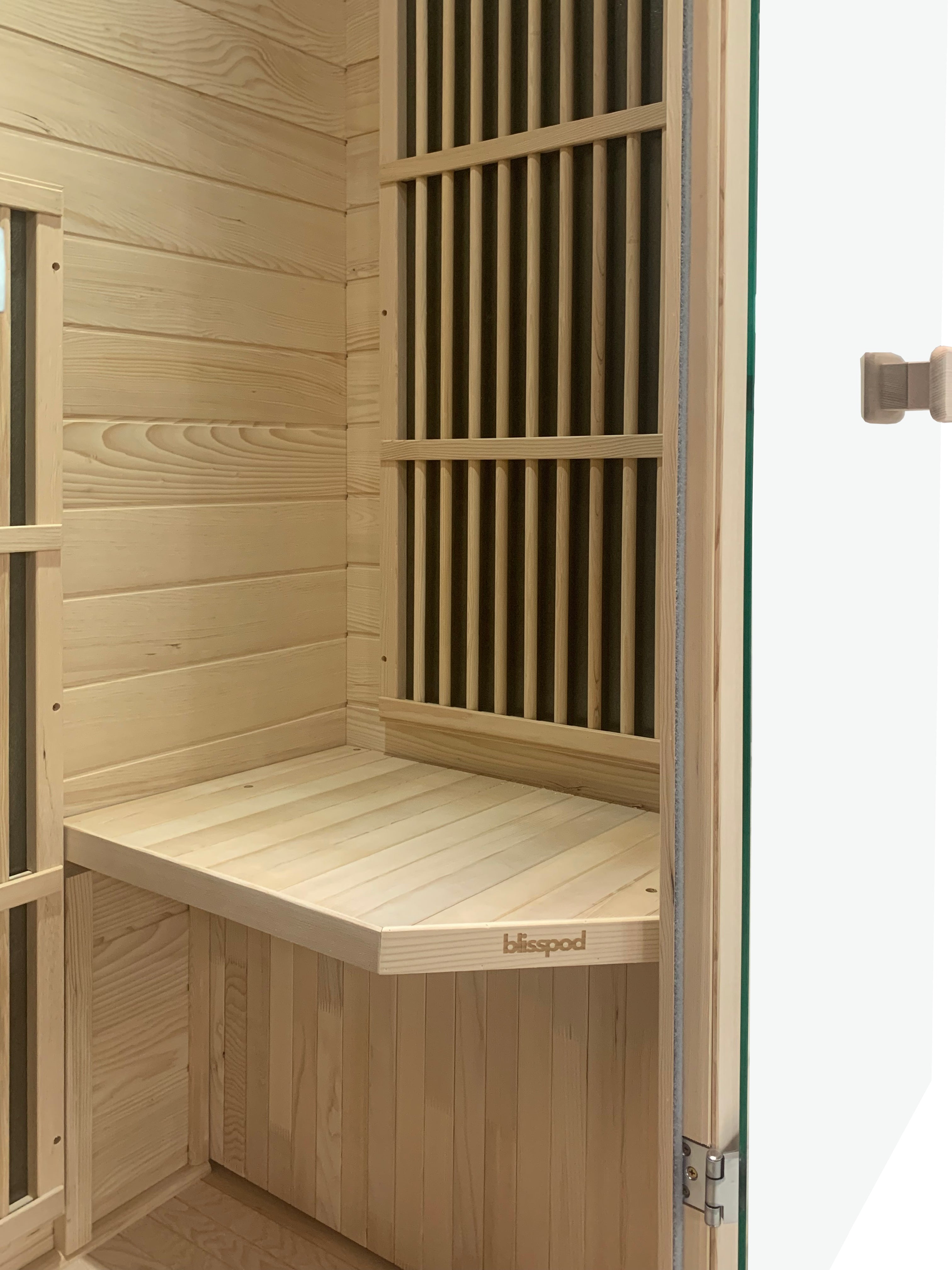 Blisspod | Vienna | Far Infrared Sauna | Canadian Hemlock Very Low EMF | 72.8"H x 35.4"W x 25.6"D | 1 Person - Energize Trek