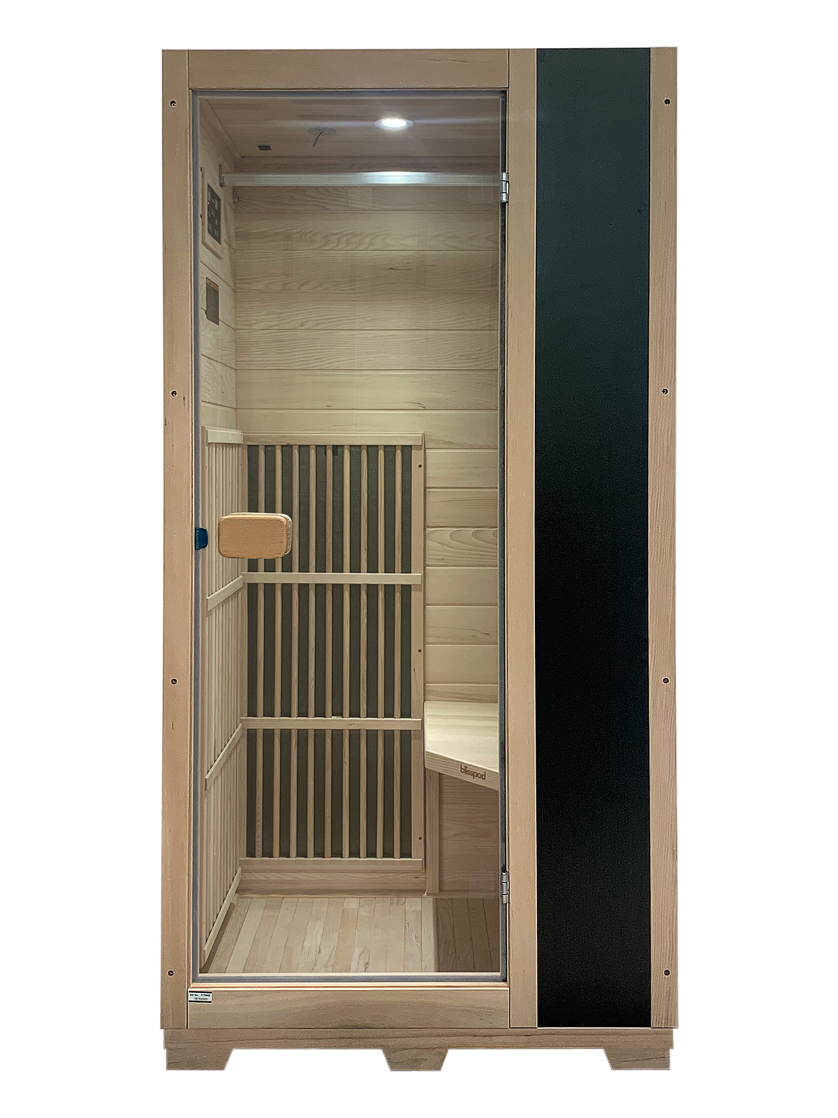 Blisspod | Vienna | Far Infrared Sauna | Canadian Hemlock Very Low EMF | 72.8"H x 35.4"W x 25.6"D | 1 Person - Energize Trek