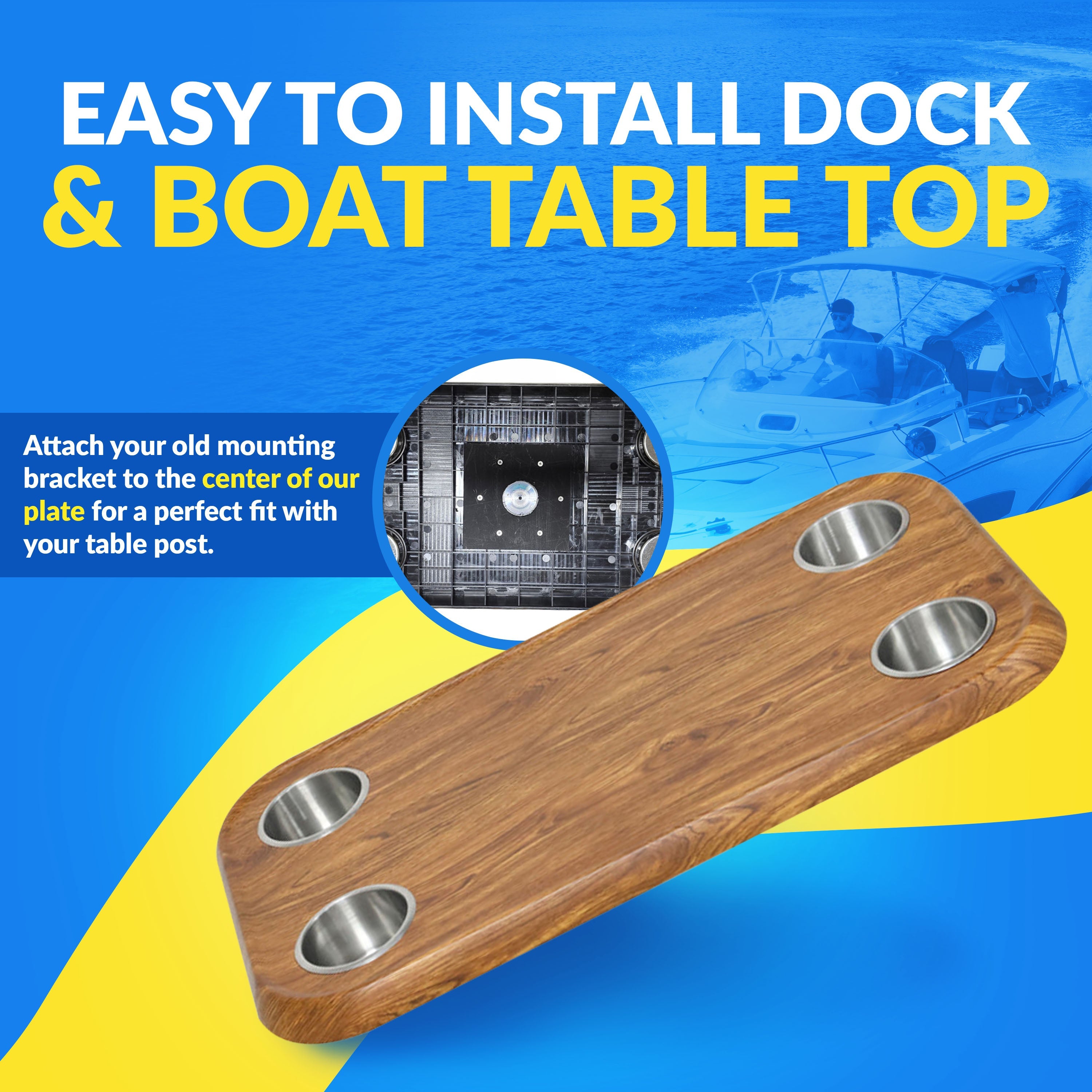 Boat Table Tops for Pontoons, Cabin Cruisers & Boats | Waterproof Replacement Table Top (6 colors): - Energize Trek