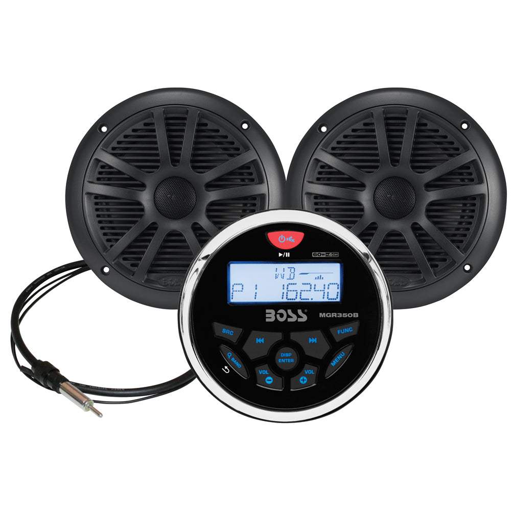 Boss Audio MCKGB350W6 Marine Stereo 65 Speaker Kit Black MCKGB350B6