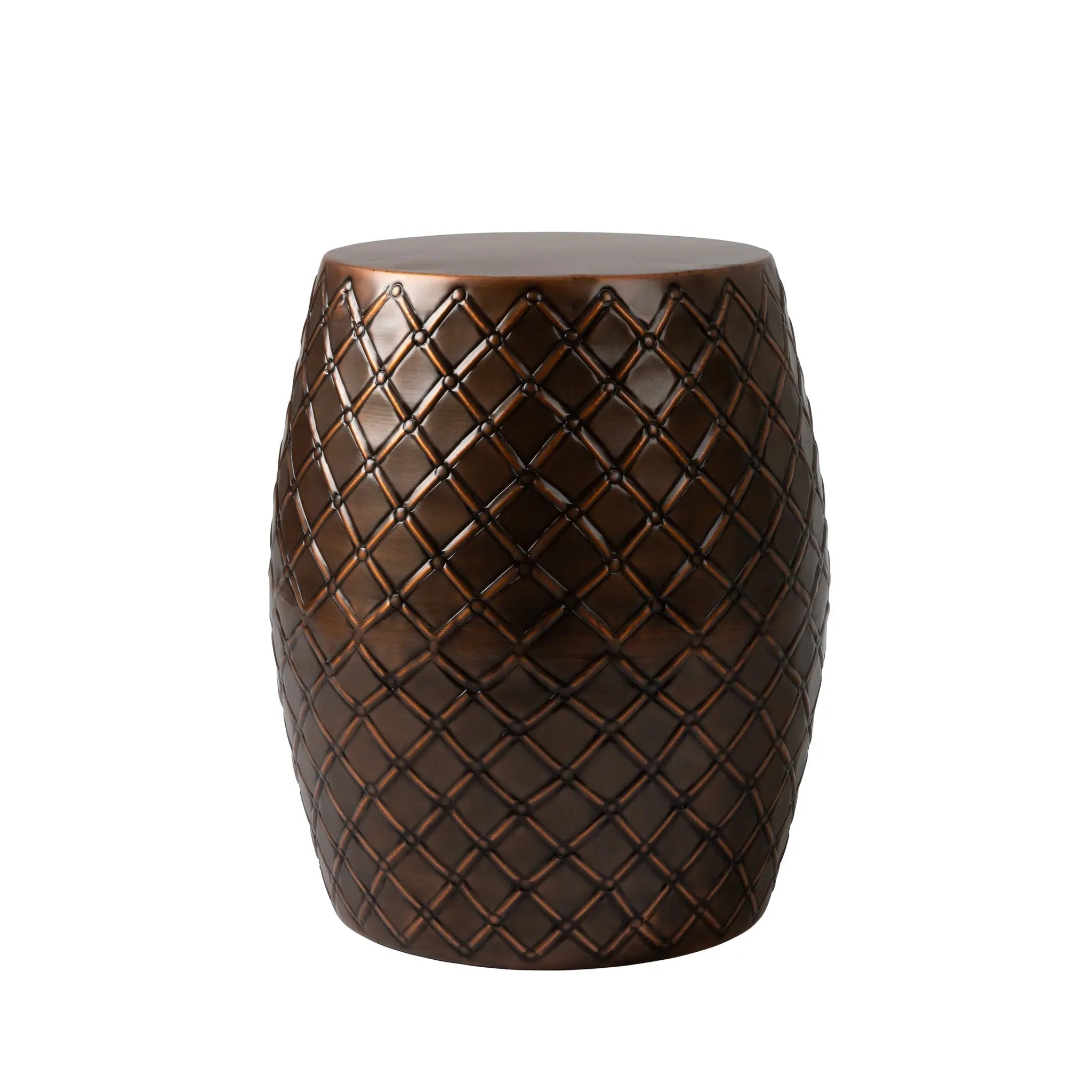 Braga Metal Stool-Container in Copper Finish - Energize Trek