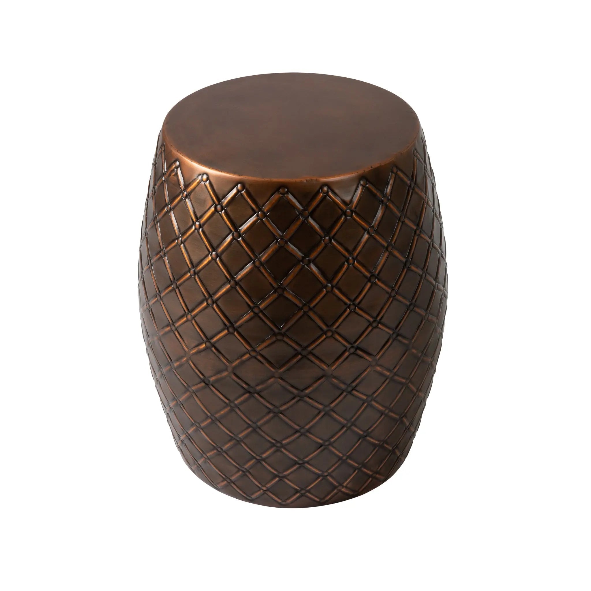 Braga Metal Stool-Container in Copper Finish - Energize Trek
