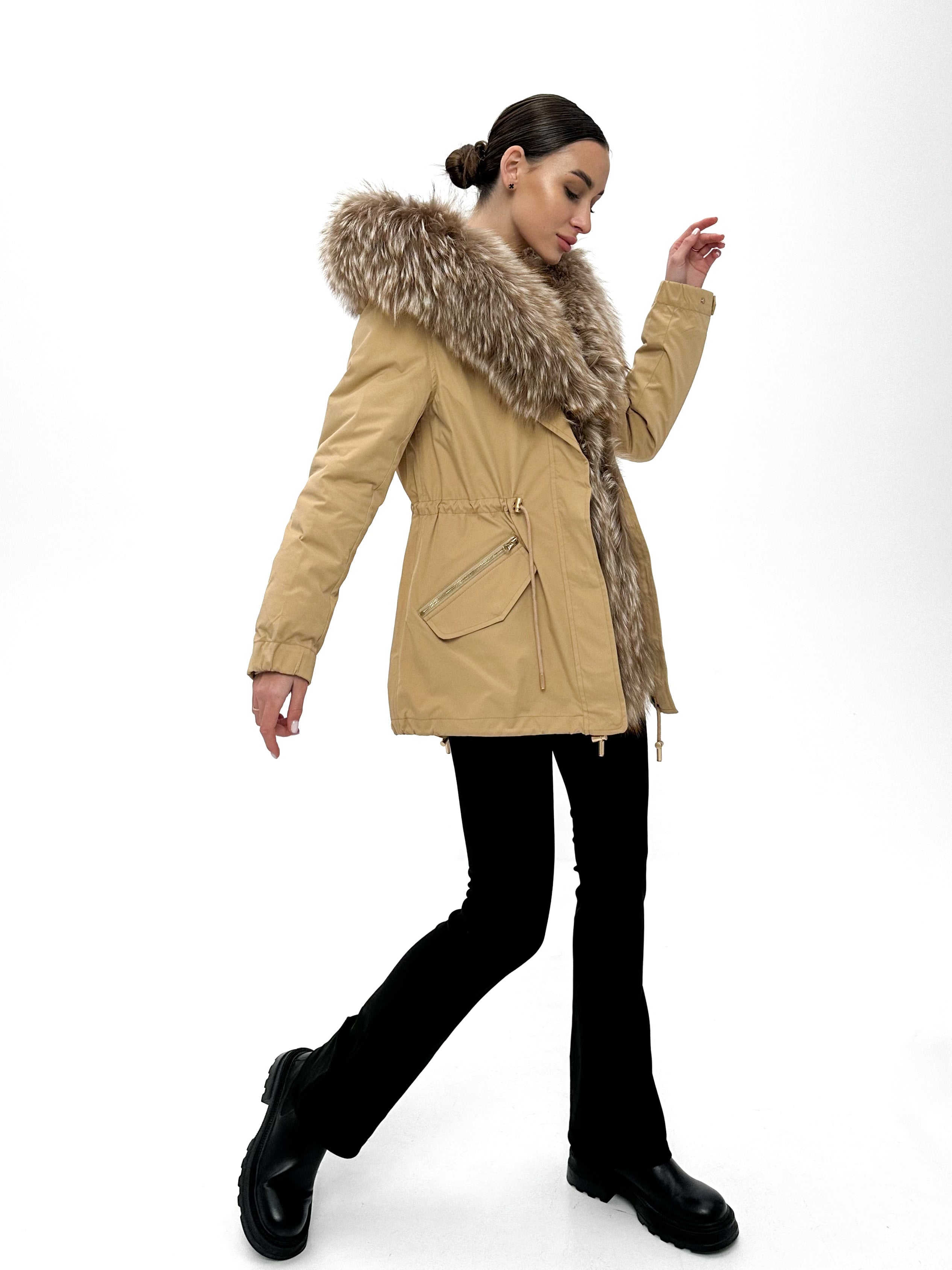 Genuine Silver Fur Trim Parka with Rabbit Fur Insulation - Energize Trek