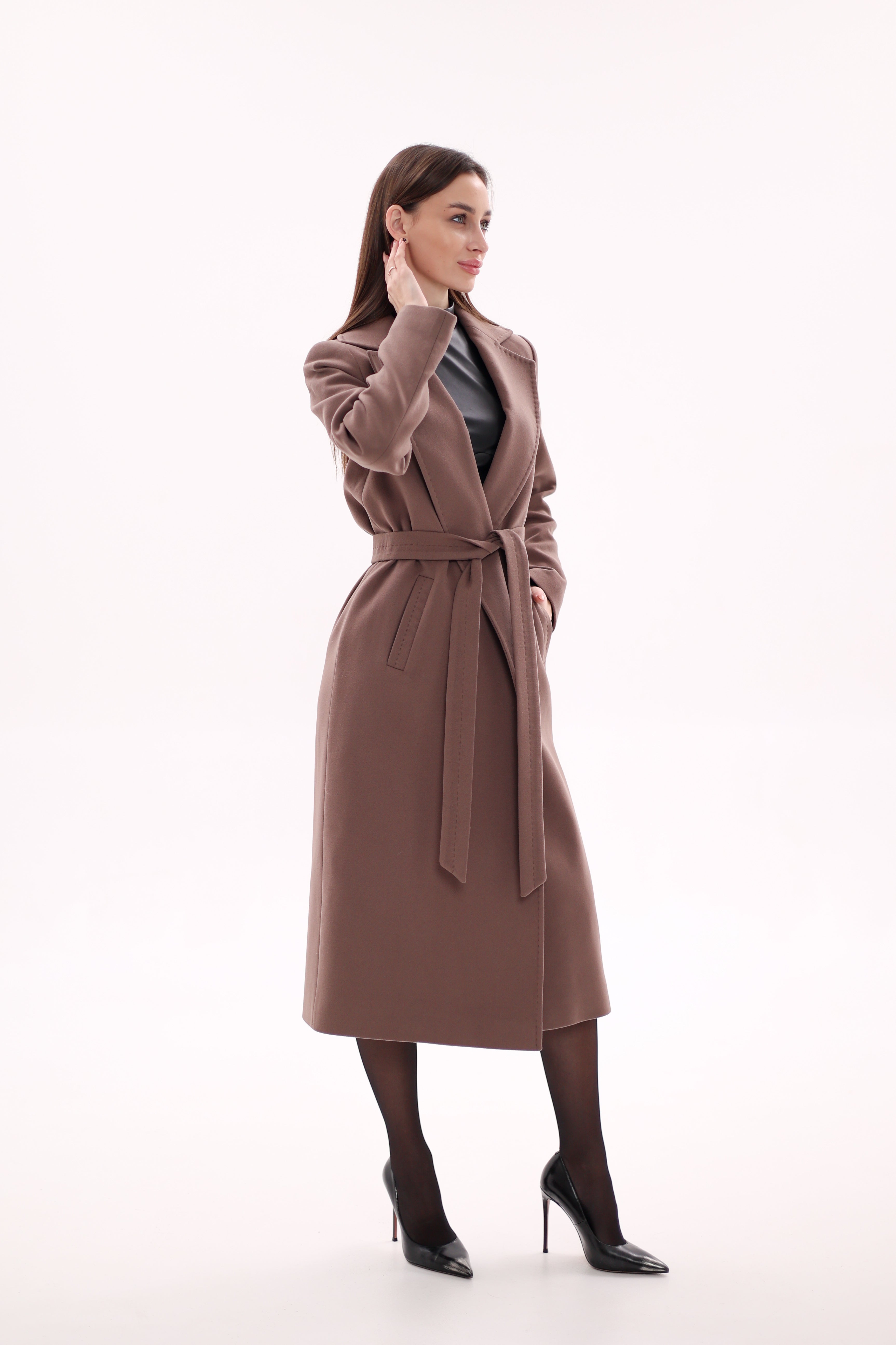 Harrington Classic Wraparound Overcoat in Mocha Mousse - Energize Trek
