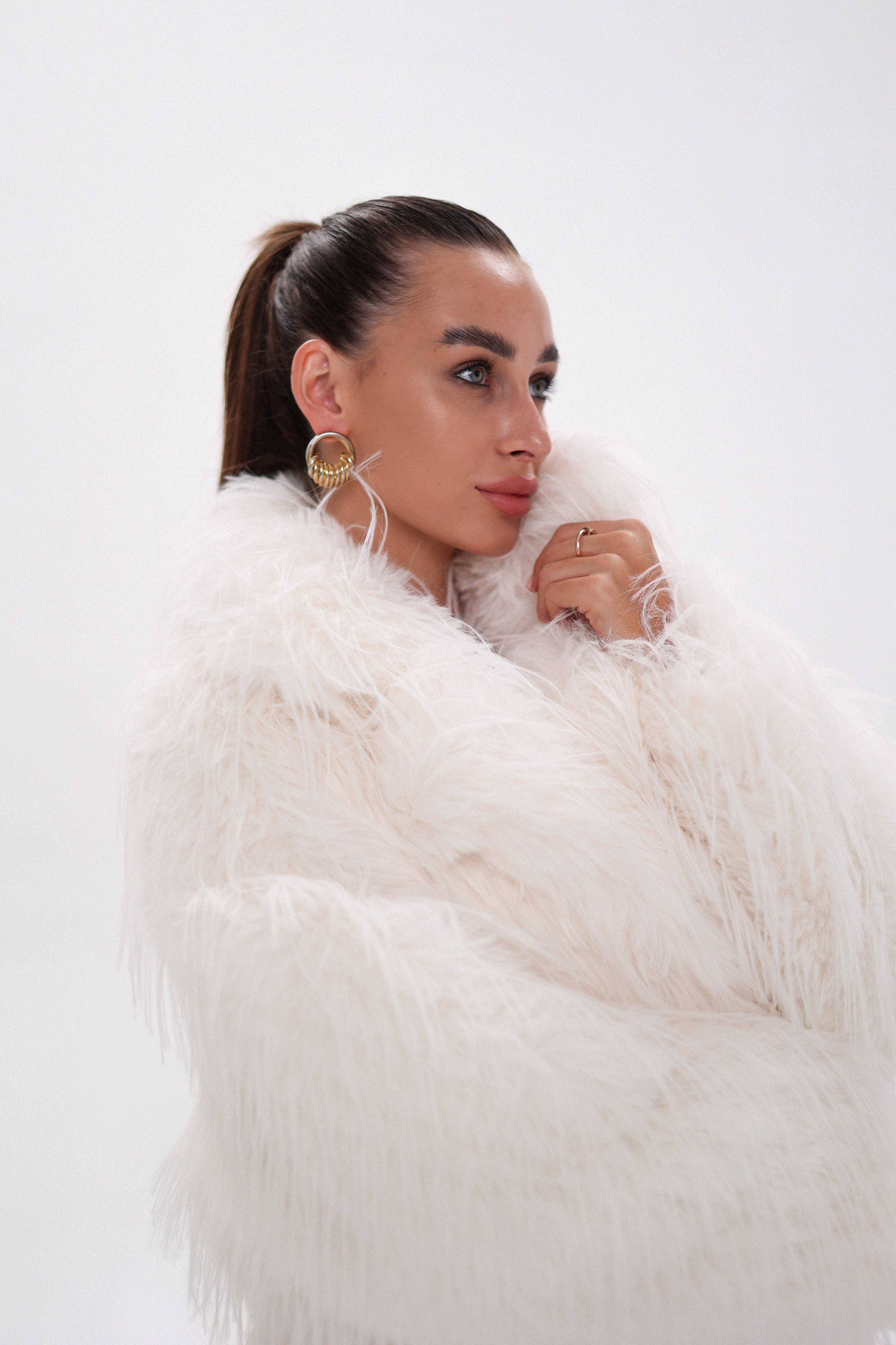 Faux Ostrich Luxe Wool Blend Coat - Energize Trek