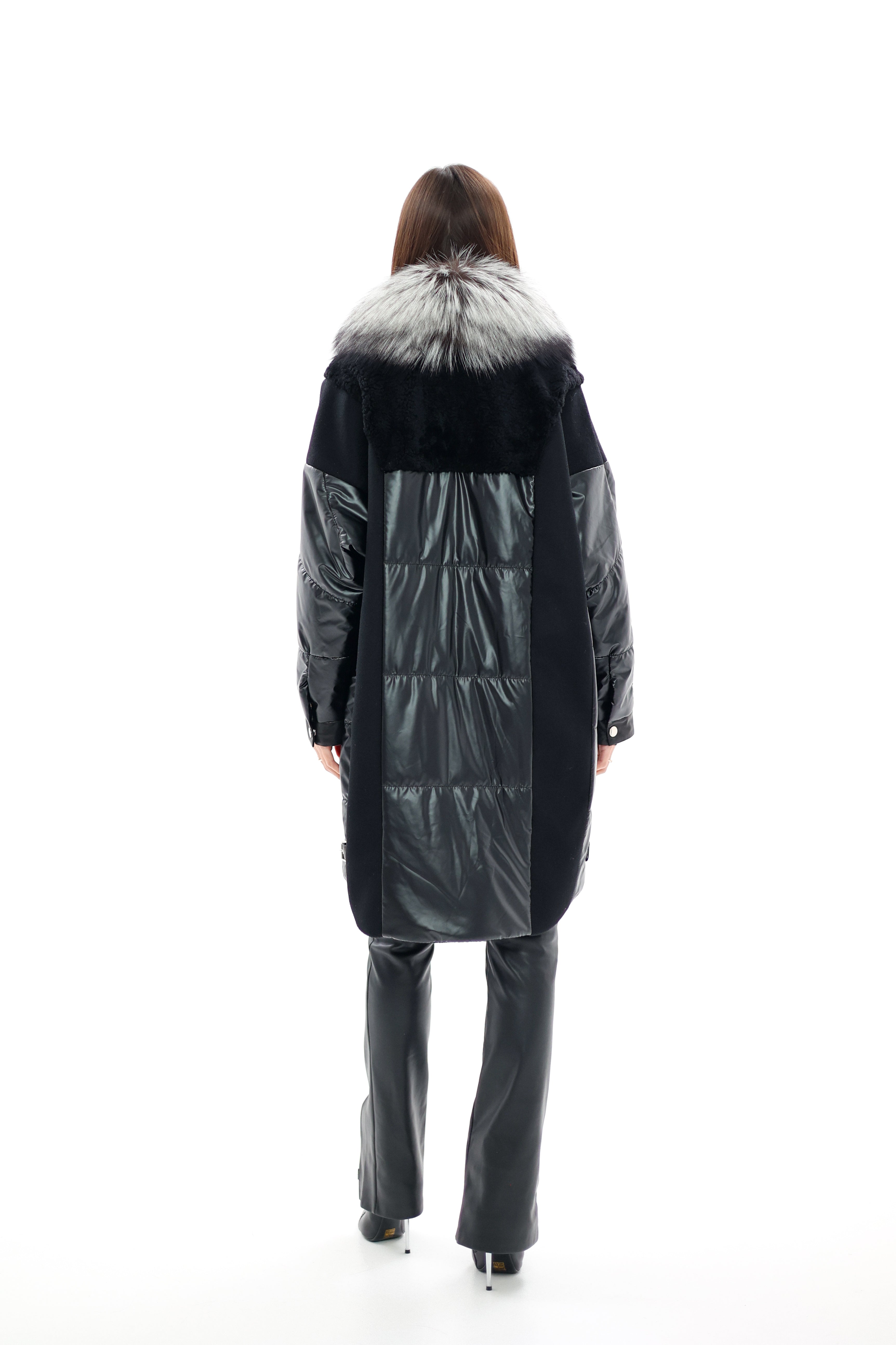 Genuine Silver Fox Fur Italian Cashmere Wool Freudenberg Comfortemp® Coat - Energize Trek