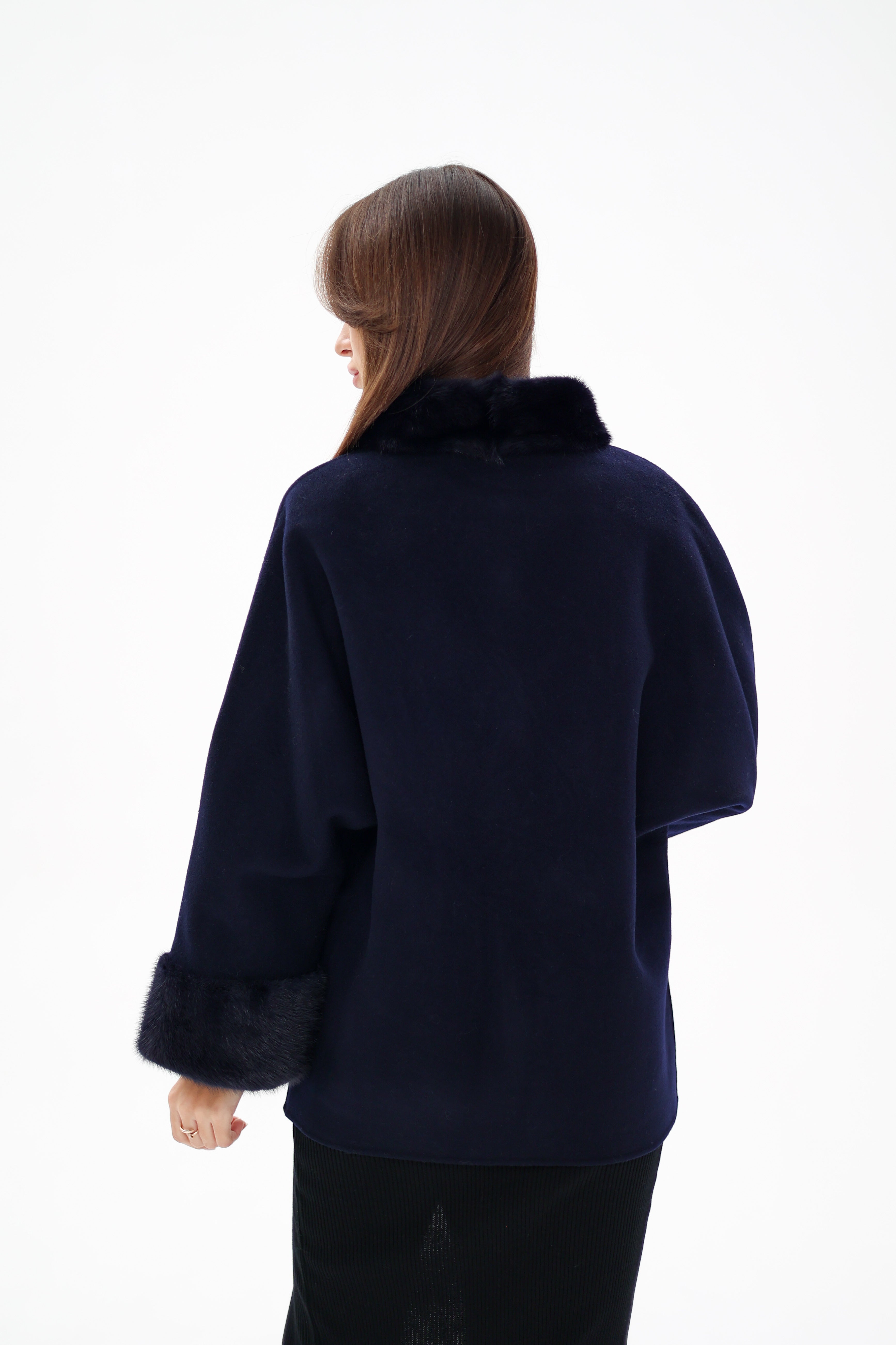 Genuine Mink Fur Virgin Wool Coat - Energize Trek