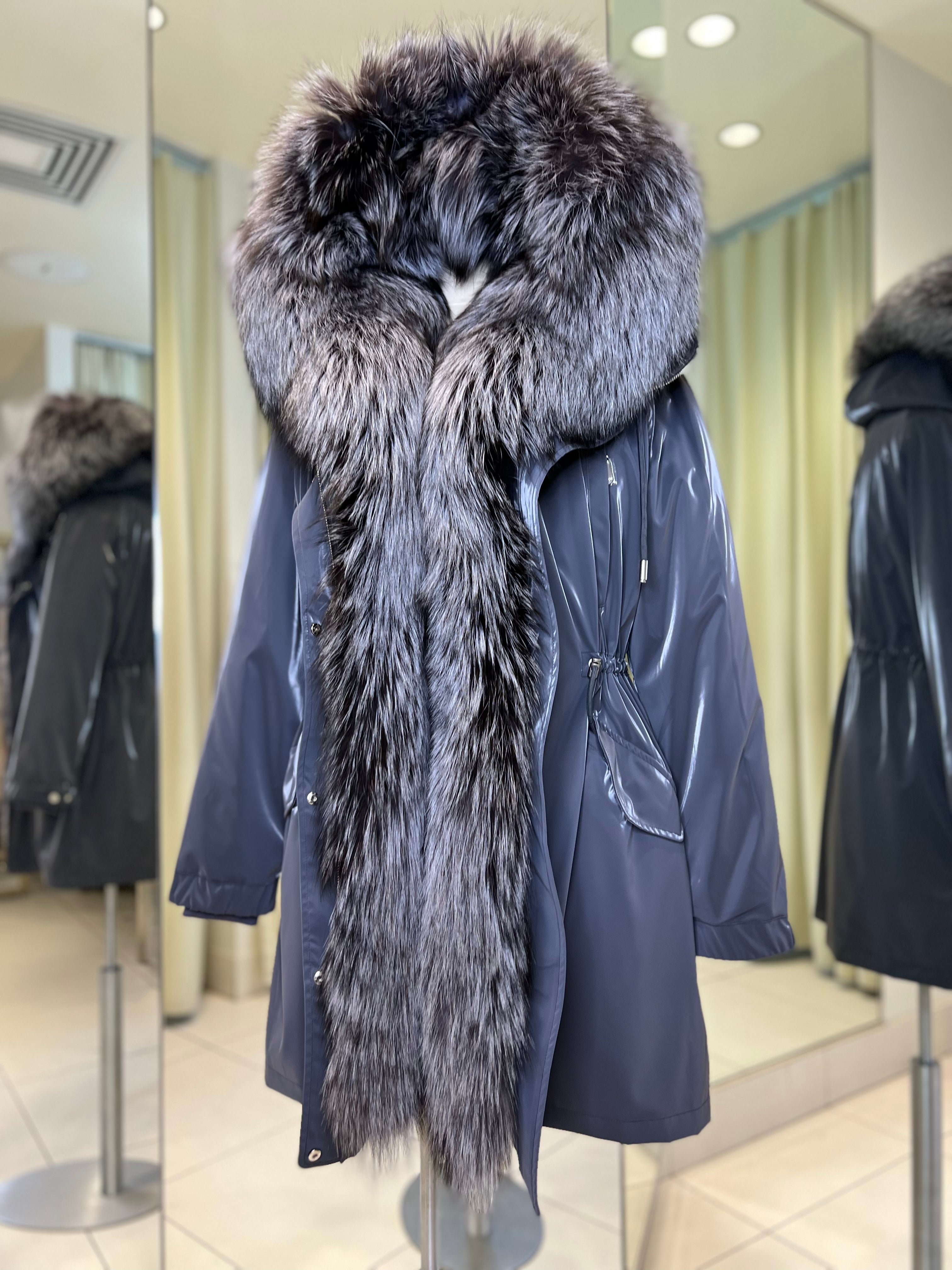 Genuine Silver Fox Fully Lined Hood Rabbit Insulated Parka - Energize Trek