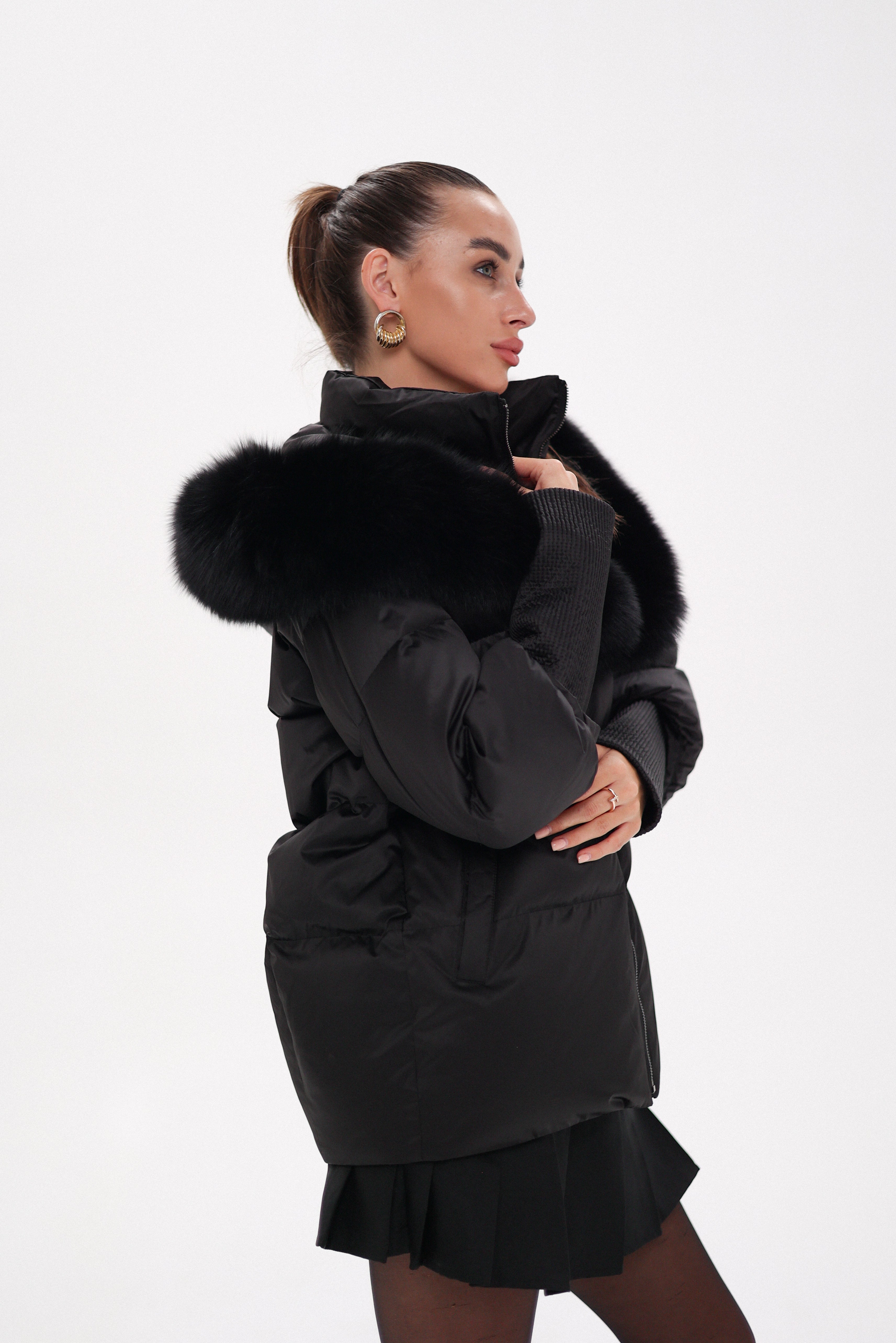 Pre-Order. Re-Stock Ships October 20. Amanda Genuine Fur Trim Down Fill Coat - Energize Trek