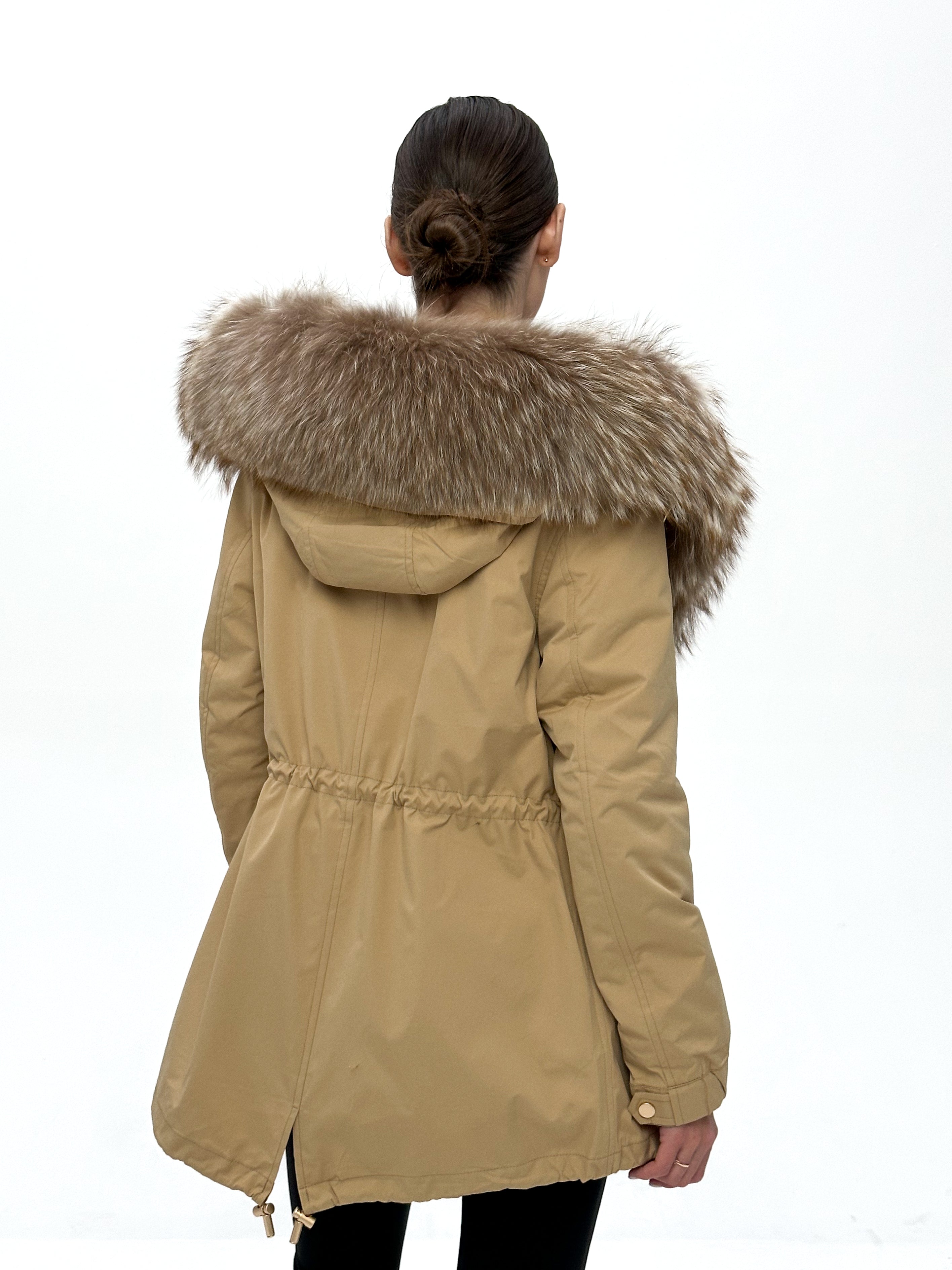 Genuine Silver Fur Trim Parka with Rabbit Fur Insulation - Energize Trek