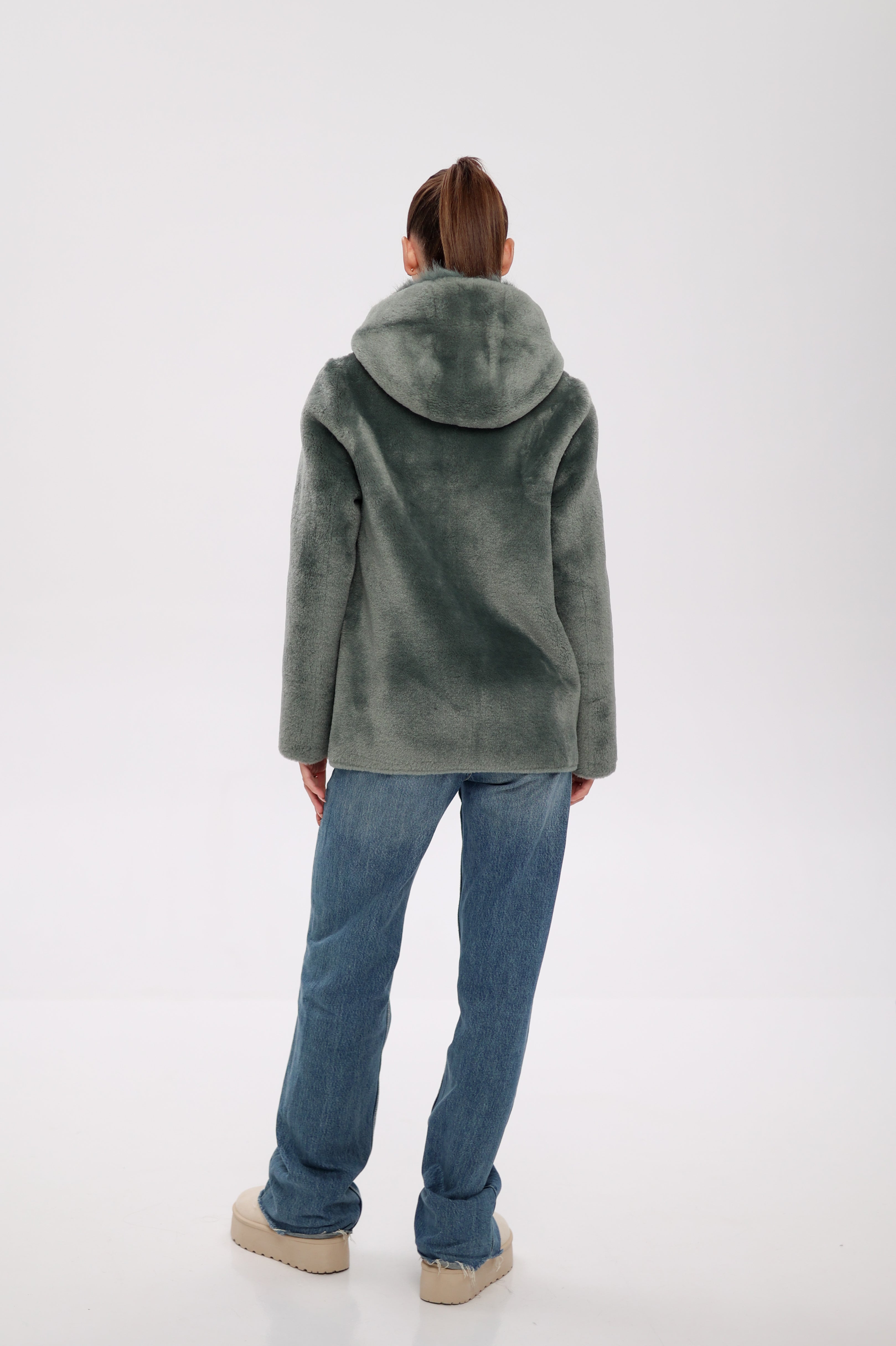 ⇆ Reversible Hooded Wool Blend Jacket - Energize Trek
