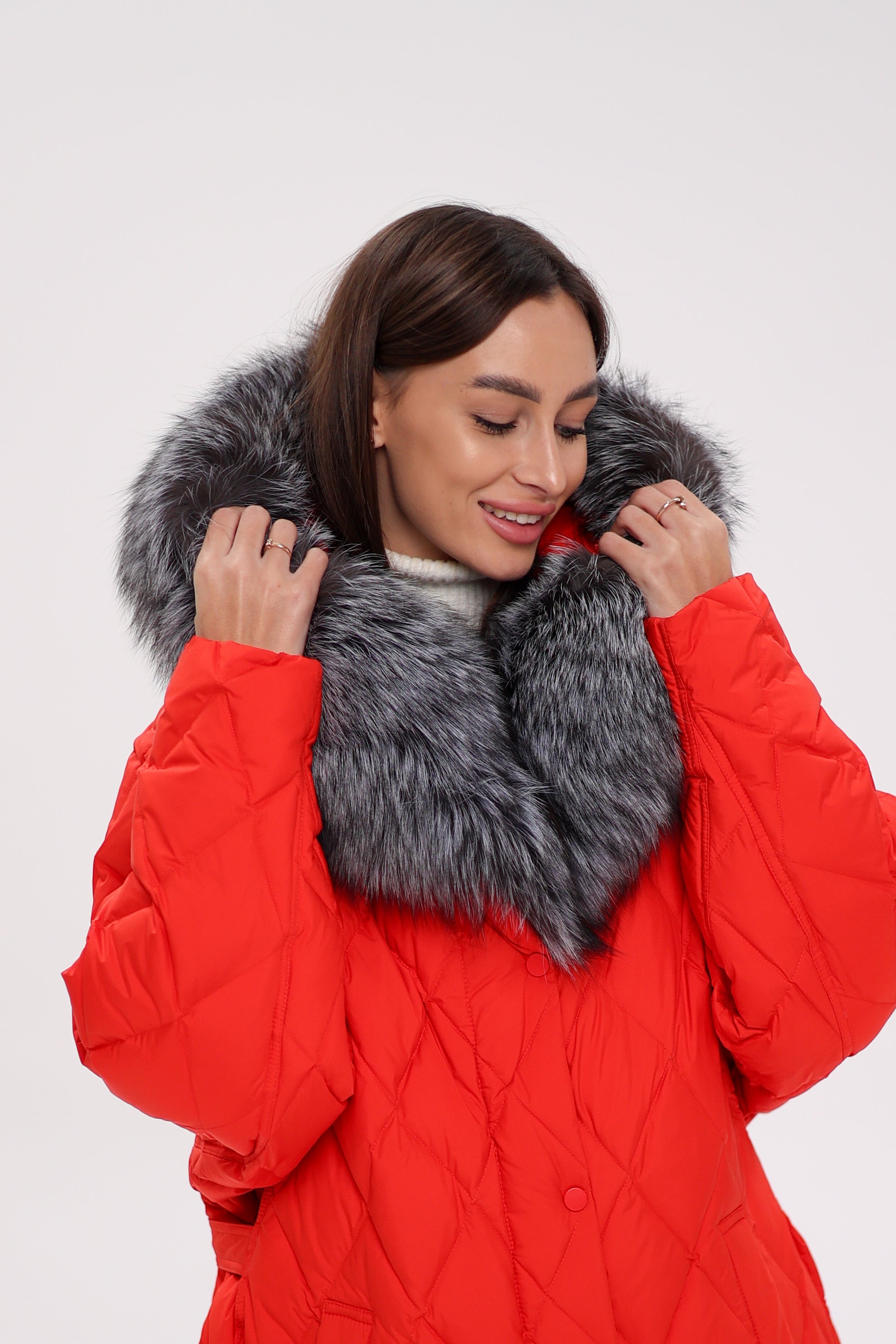 Genuine Silver Fox Down Fill Hooded Parka - Energize Trek