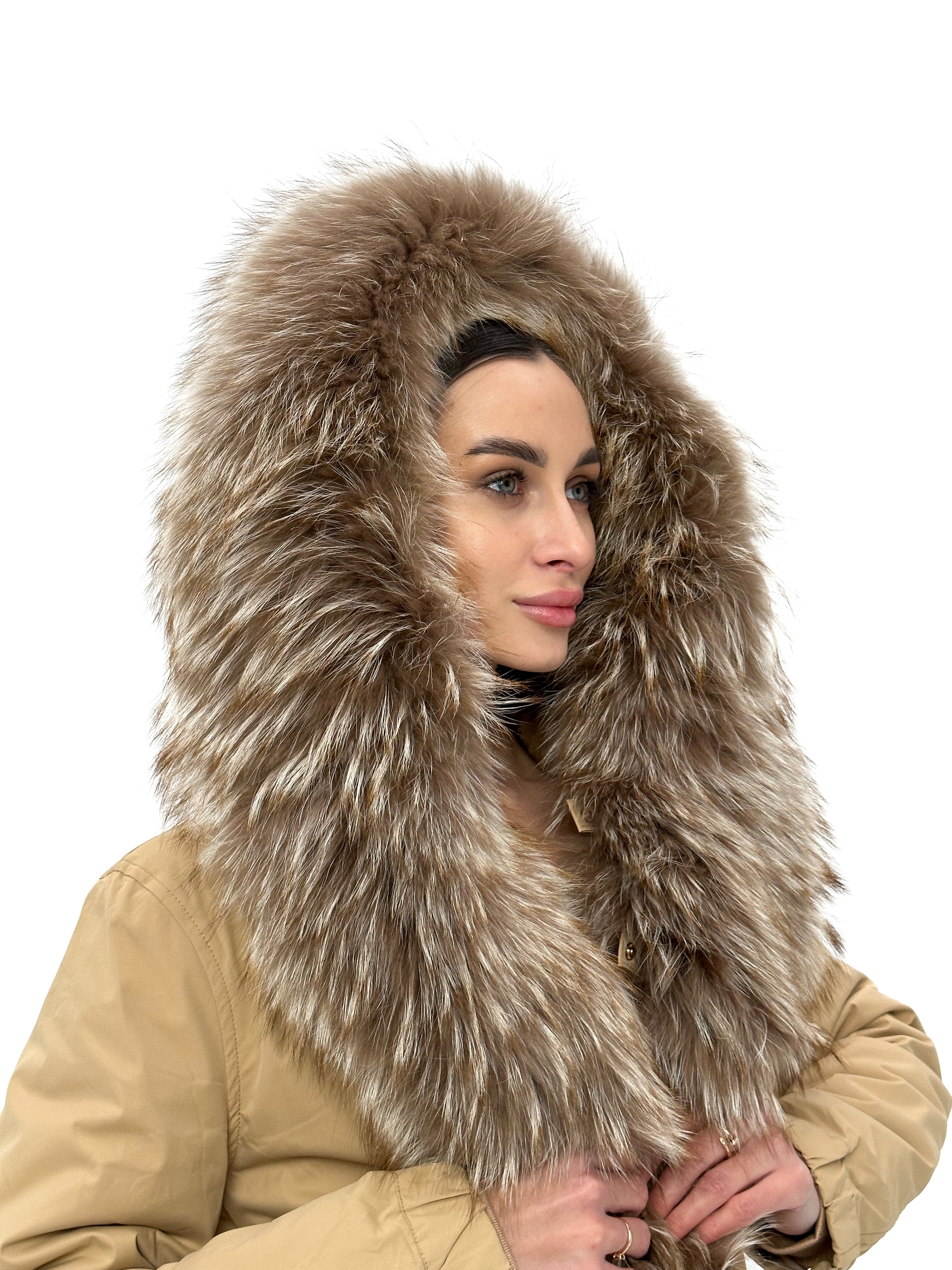 Genuine Silver Fur Trim Parka with Rabbit Fur Insulation - Energize Trek