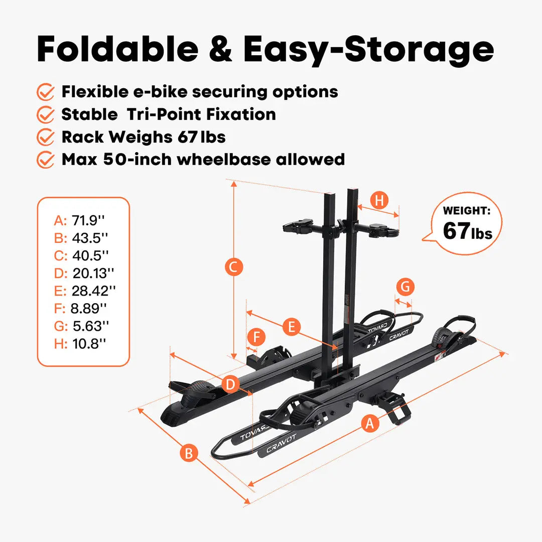 CRAVOT CyberRack E2 Plus Hitch Bike Rack - Energize Trek