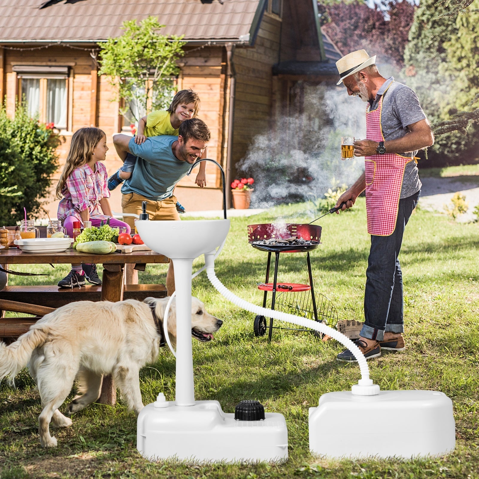Camping Hand Wash Station Basin Stand with 4.5 Gallon Tank - Energize Trek