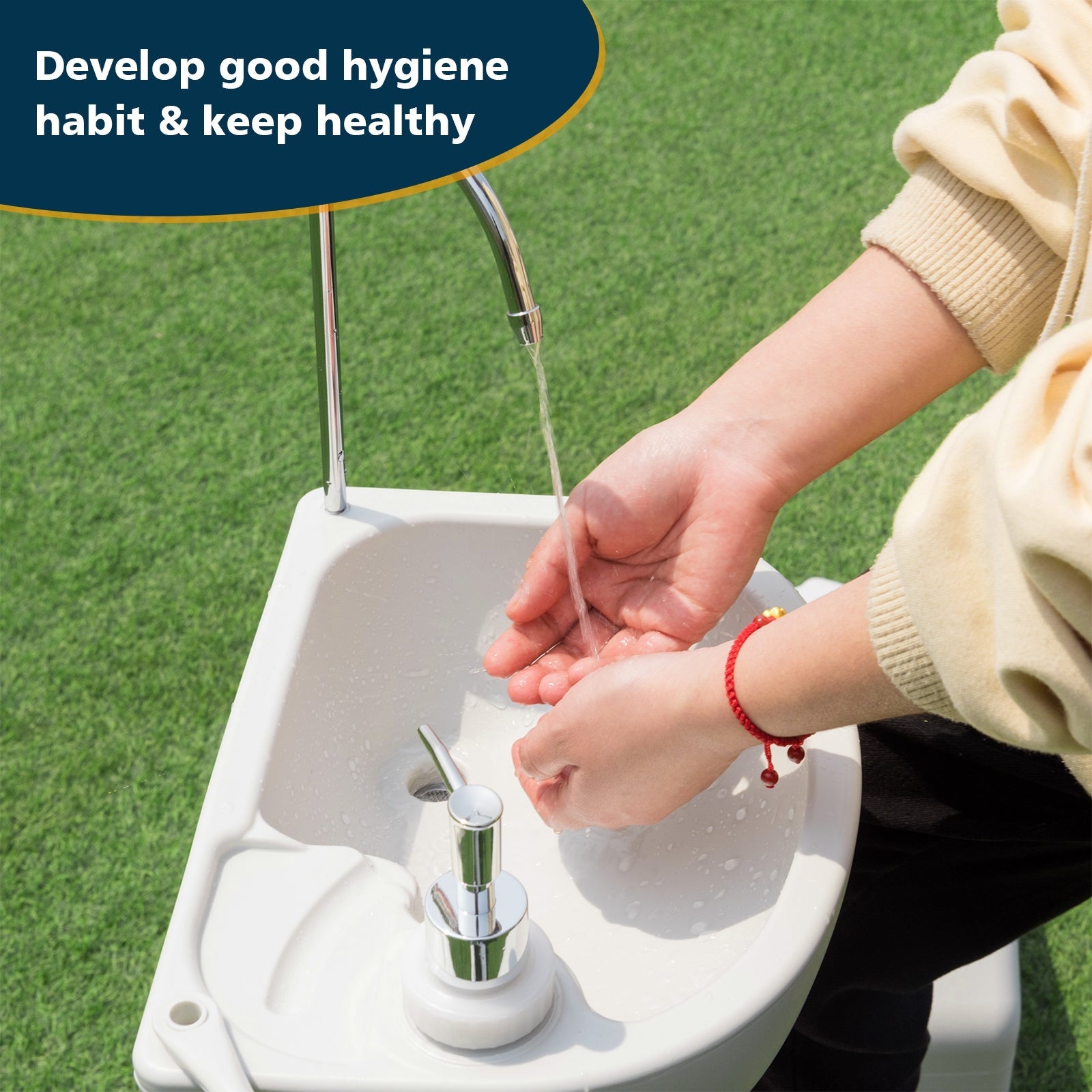 Camping Hand Wash Station Basin Stand with 4.5 Gallon Tank - Energize Trek