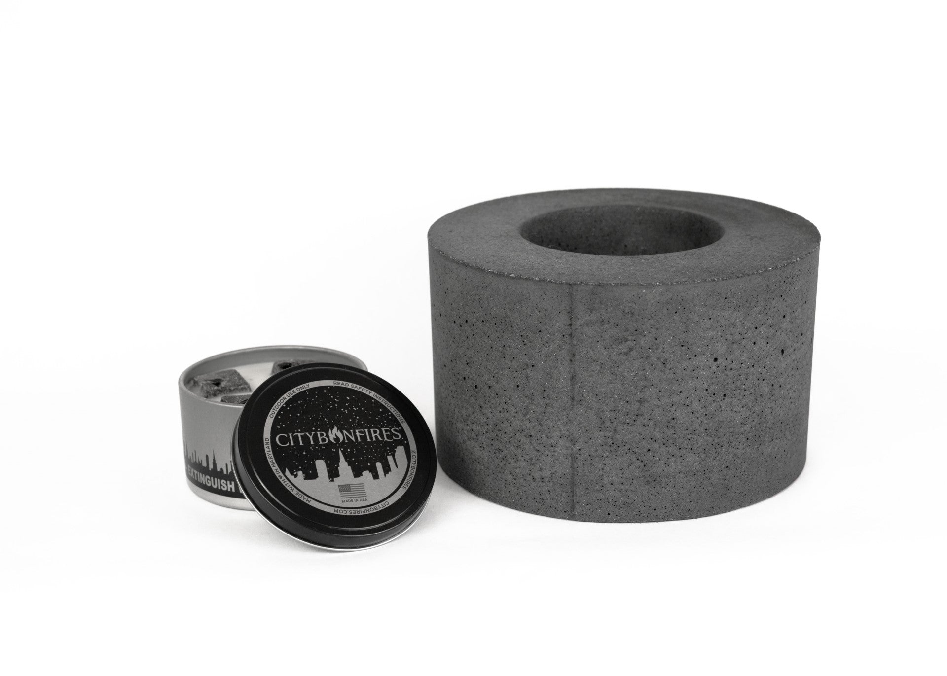 Classic Cylinder Concrete Fire Pit - Energize Trek
