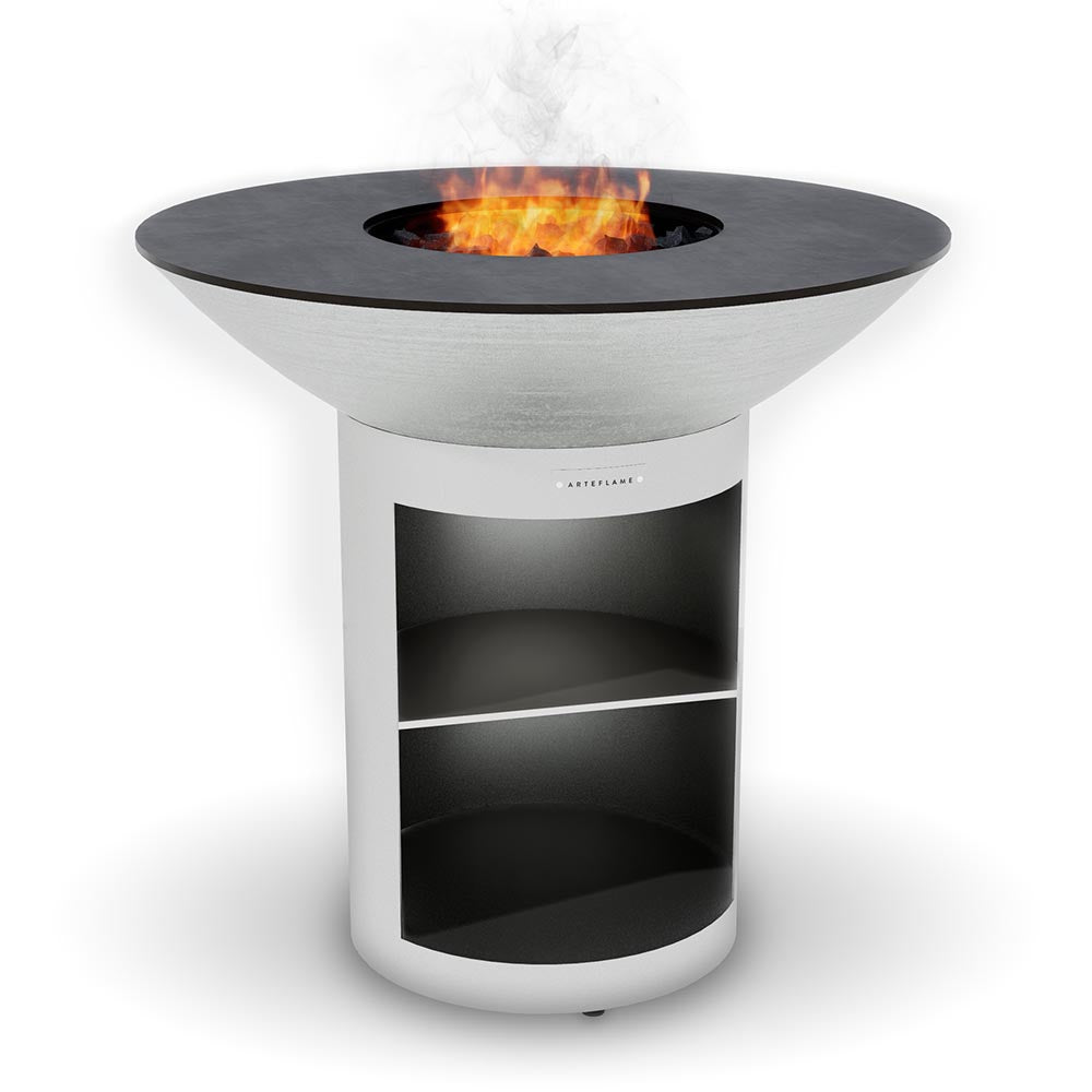 Arteflame 40″ Platinum Series — Stainless Fire Bowl Flat-Top Grill with Storage Base - Energize Trek