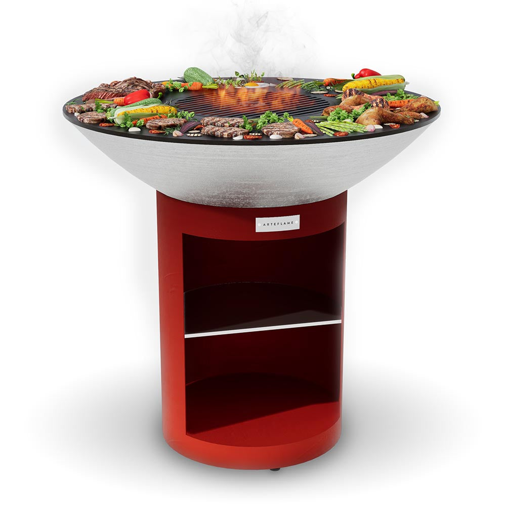 Arteflame Classic 40″ — Storage Base Flat-Top Grill & Fire Bowl (CORTEN Steel) - Energize Trek