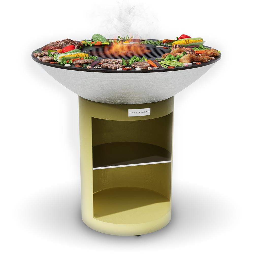 Arteflame 40″ Platinum Series — Stainless Fire Bowl Flat-Top Grill with Storage Base - Energize Trek